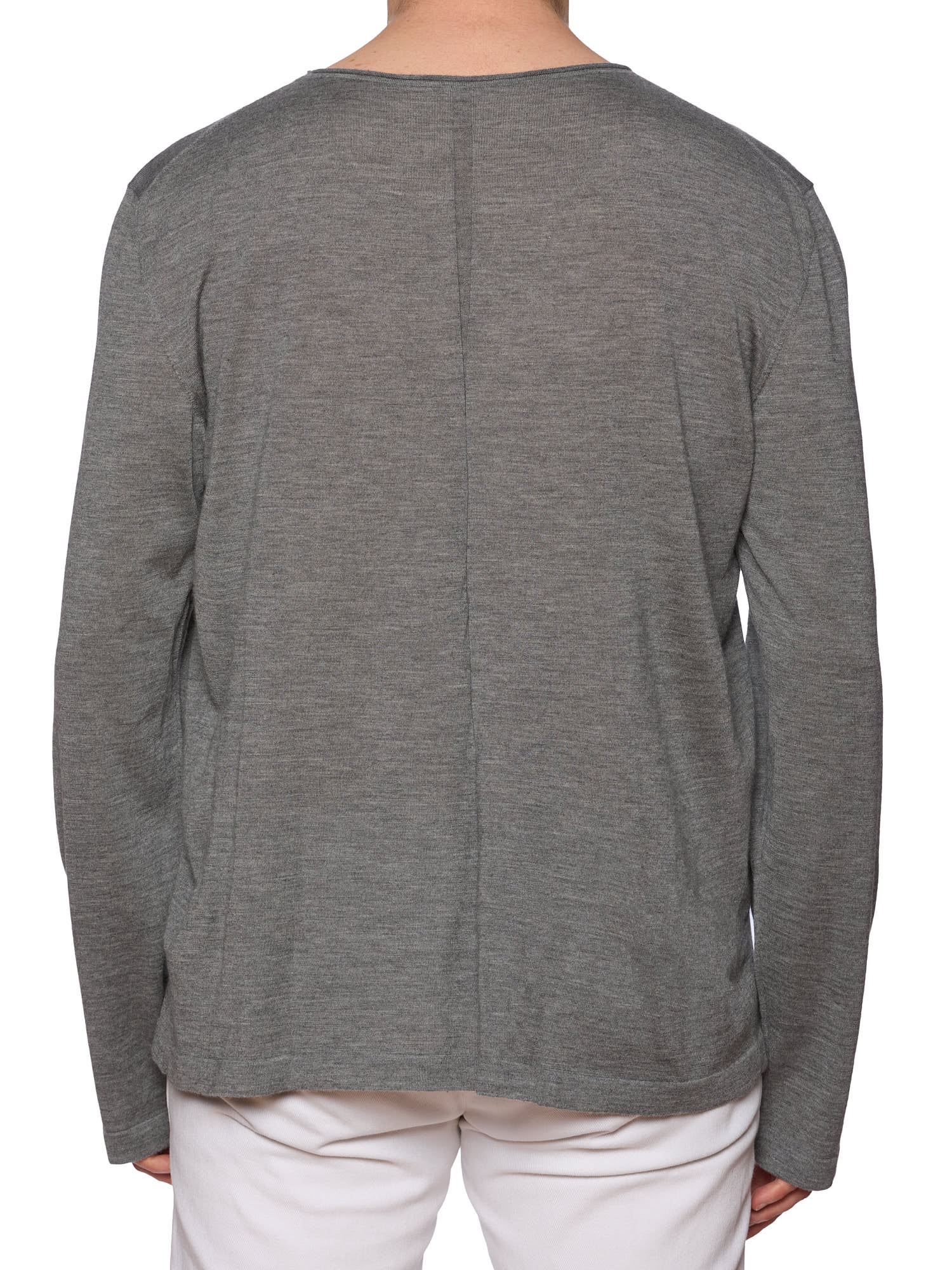 THE ROW Gray Pure Cashmere Crewneck Sweater Size L