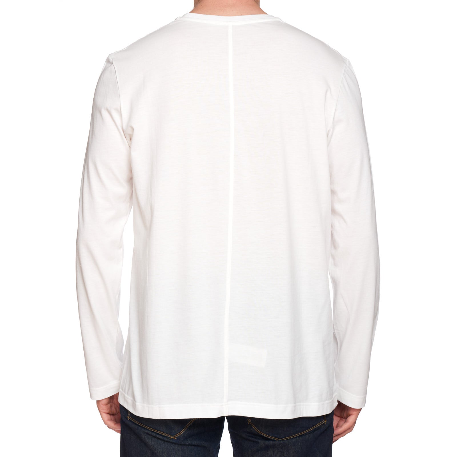 THE ROW "Leon" White Supima Cotton Long Sleeve Crewneck T-Shirt NEW US L THE ROW