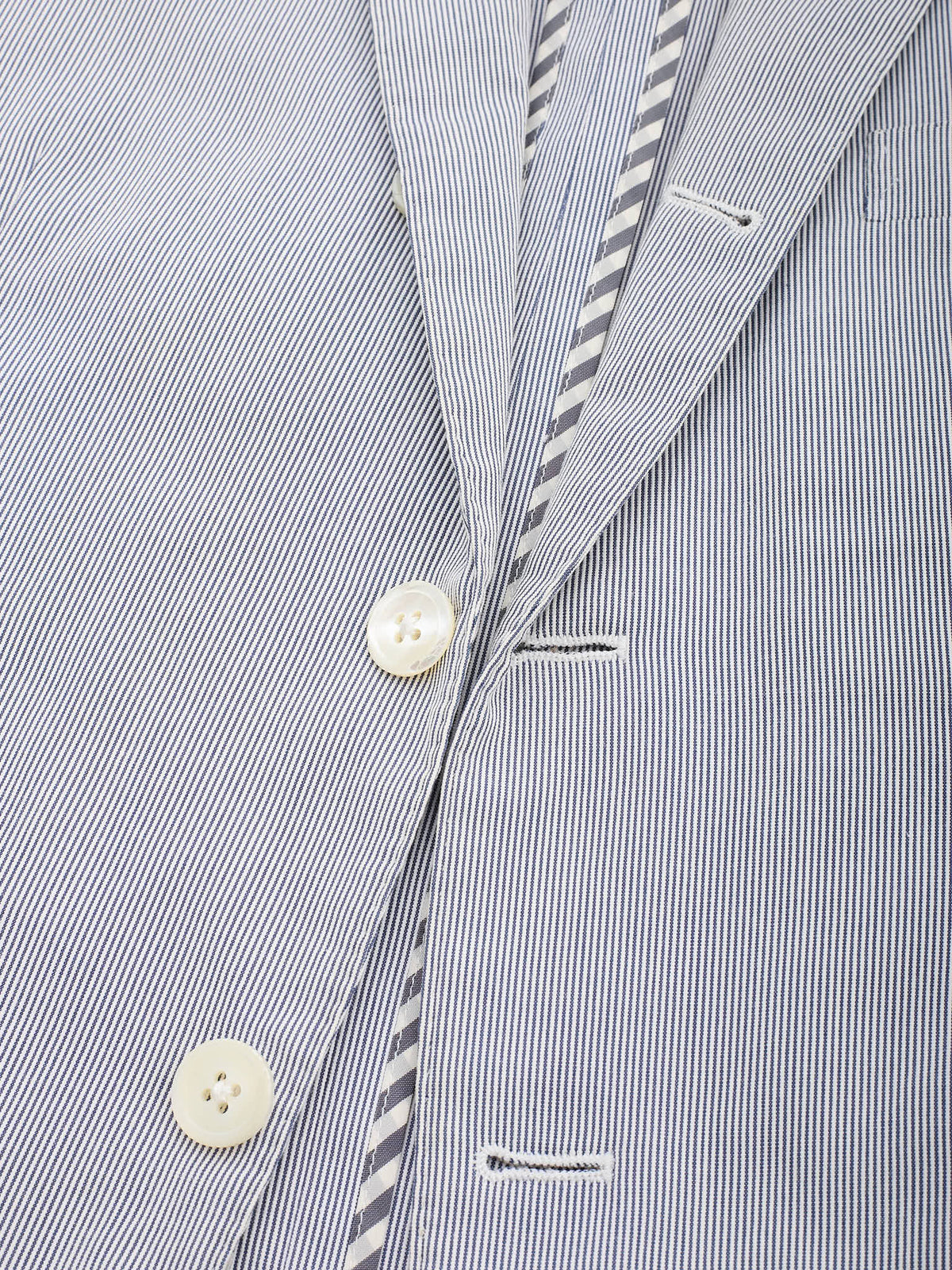 THOM BROWNE New York Blue Striped Cotton Sport Jacket