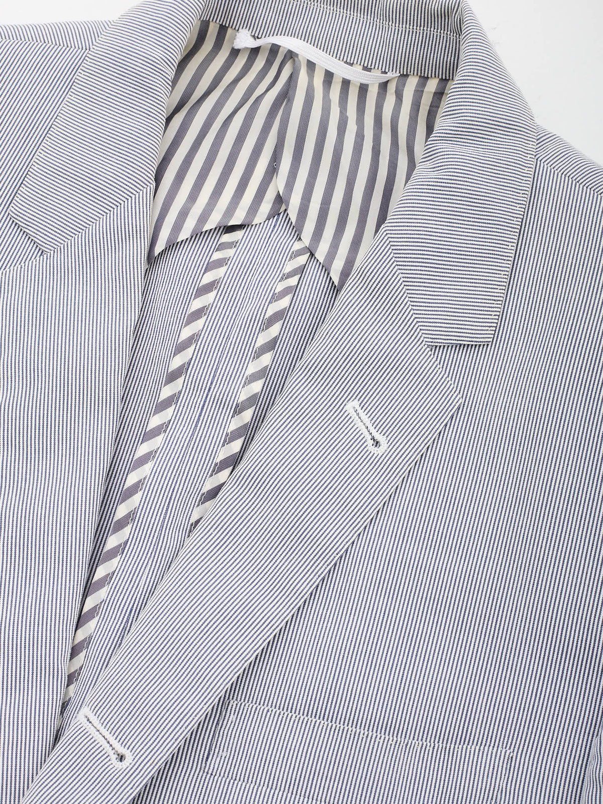 THOM BROWNE New York Blue Striped Cotton Sport Jacket