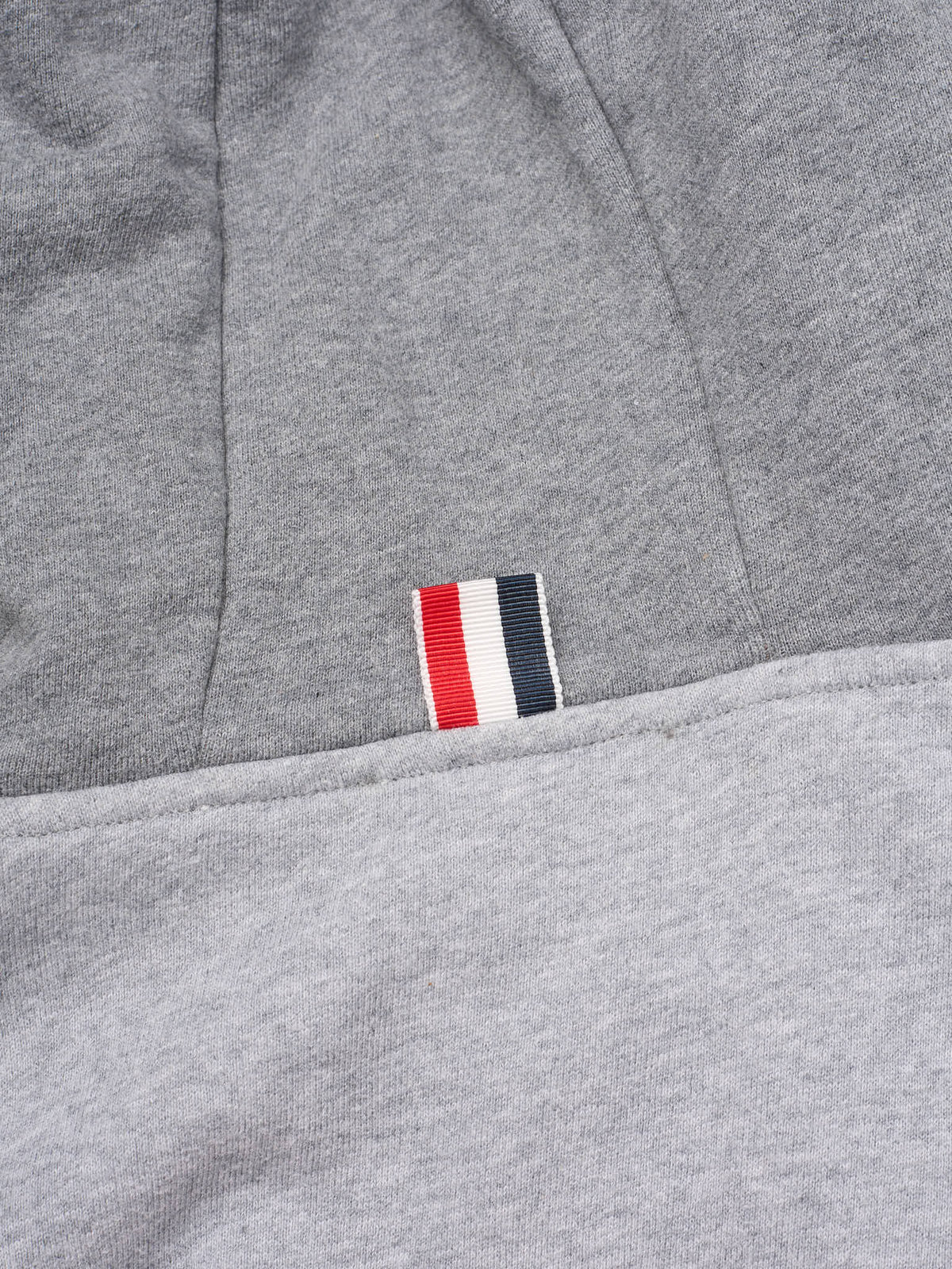 THOM BROWNE New York Gray Color-Block Cotton 4-Bar Hoodie Japan