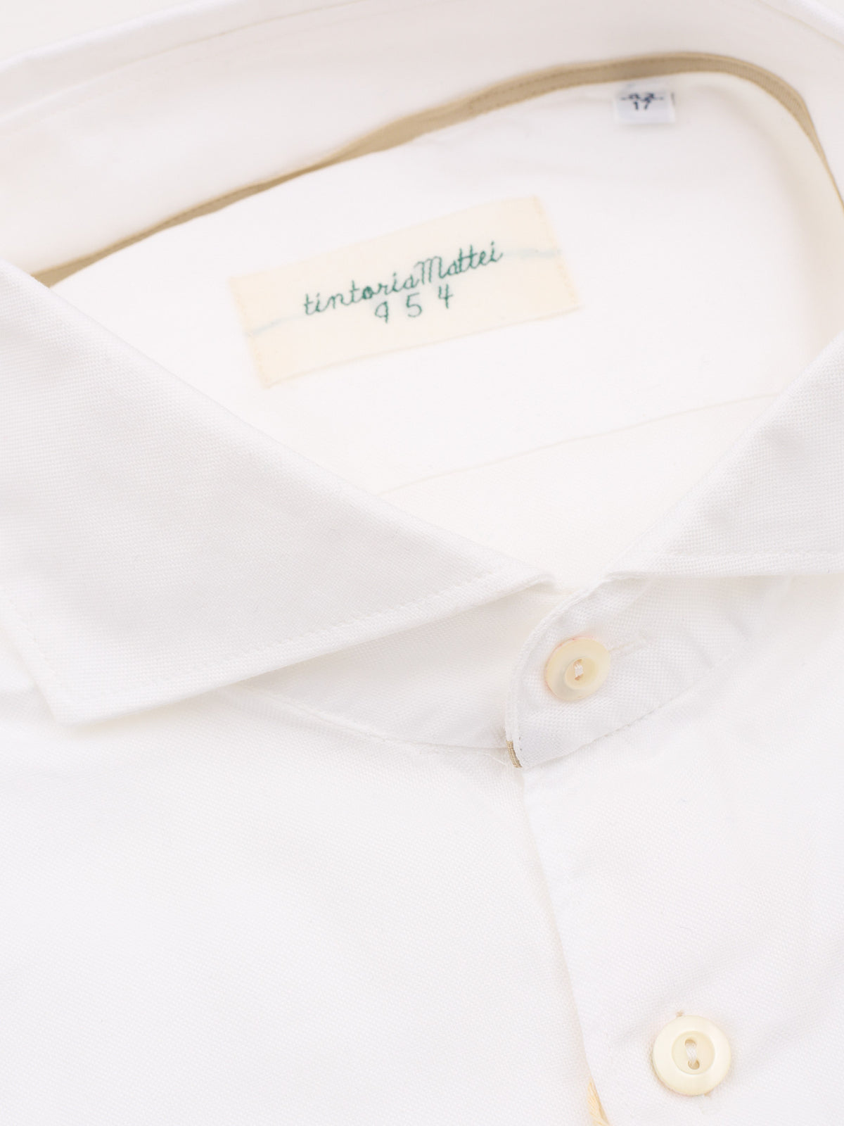 TINTORIA MATTEI 954 White Cotton Oxford Dress Shirt