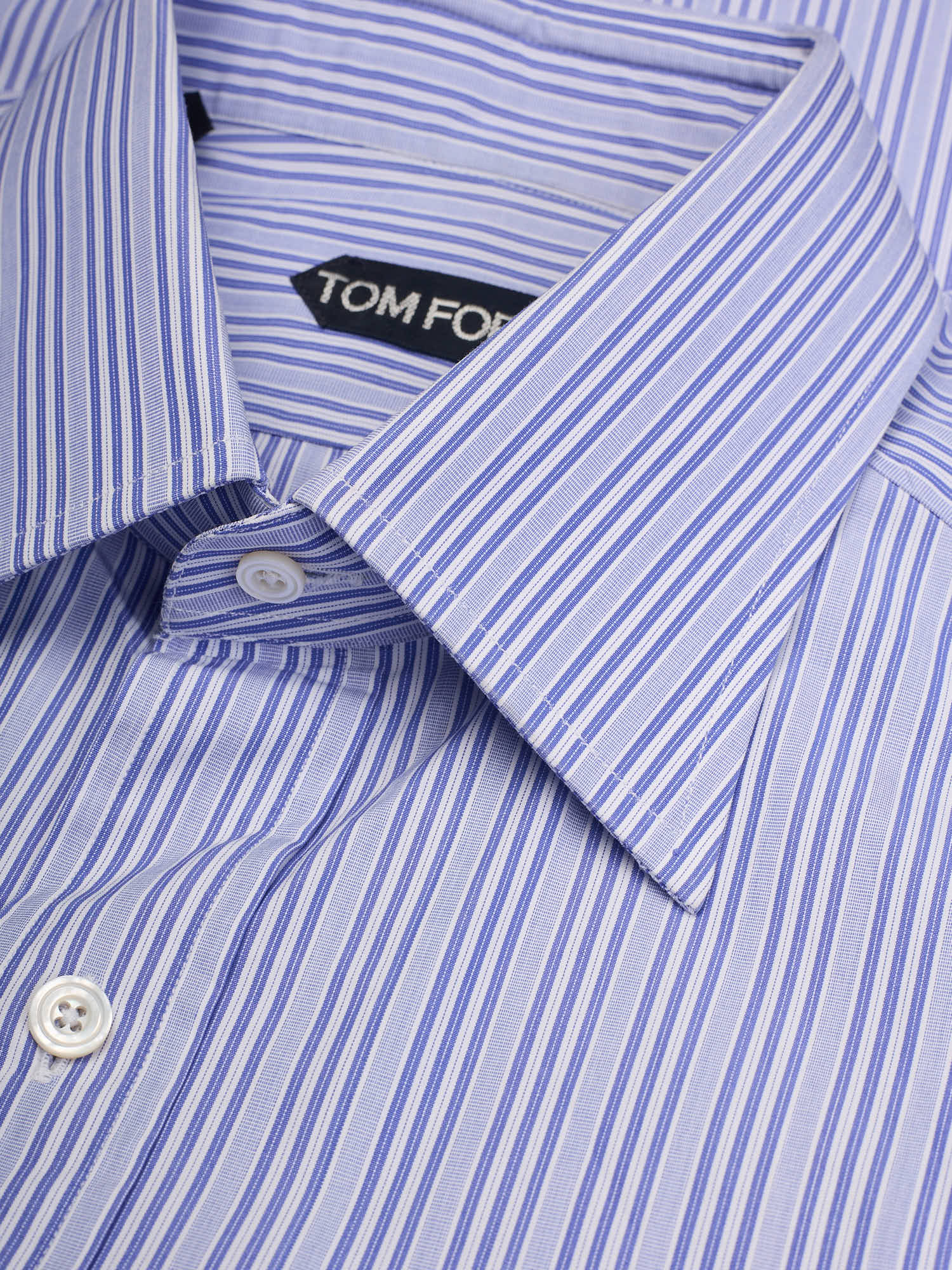 TOM FORD Blue Striped Cotton Dress Shirt EU 40 NEW US 15.75