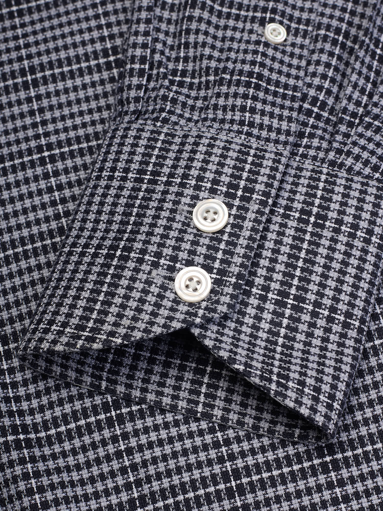 TOM FORD Gray Plaid Micro Pattern Cotton Dress Shirt EU 39 NEW US 15.5