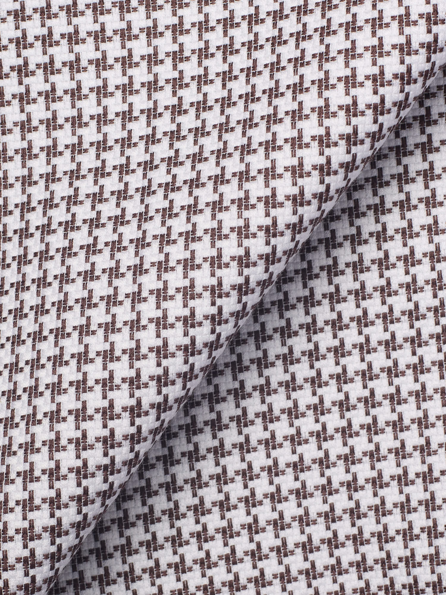 TOM FORD White-Brown Micro Cotton Dress Shirt EU 39 NEW US 15.5