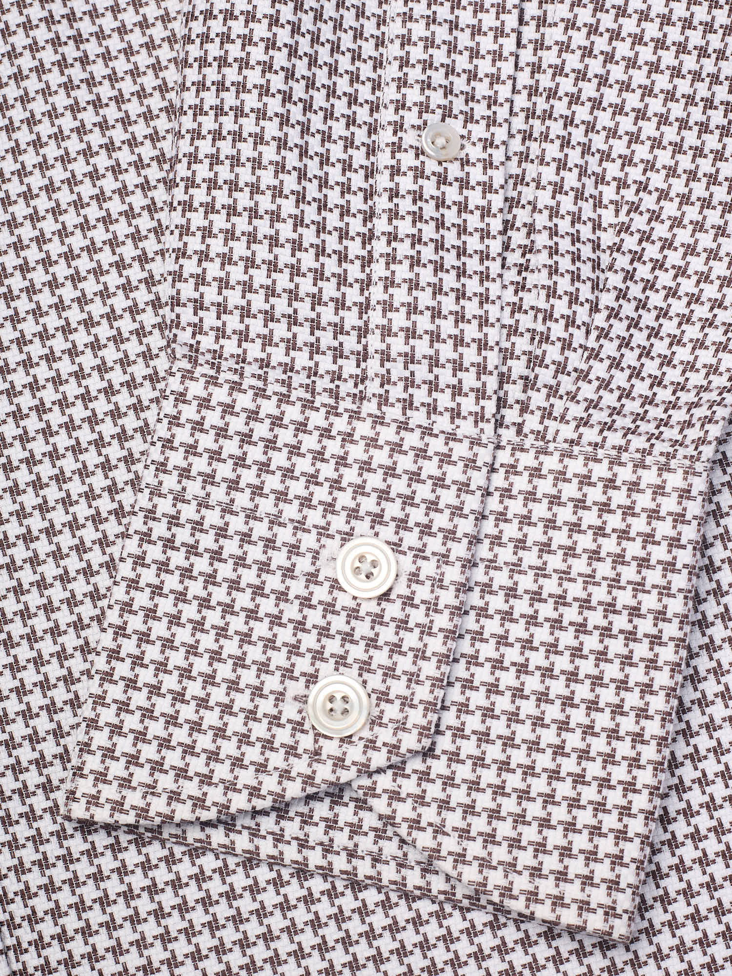 TOM FORD White-Brown Micro Cotton Dress Shirt EU 39 NEW US 15.5