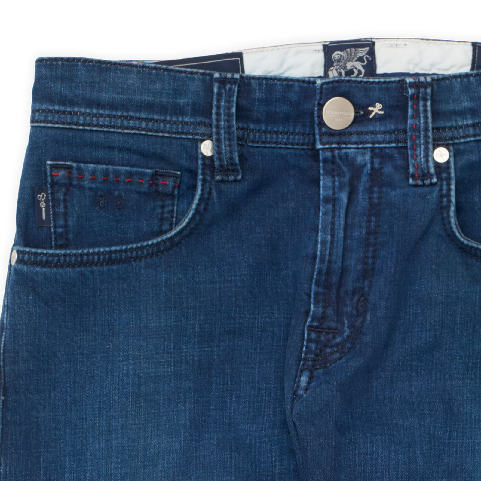 TRAMAROSSA Michelangelo Blue Cotton Stertch Slim Fit Jeans Pants NEW