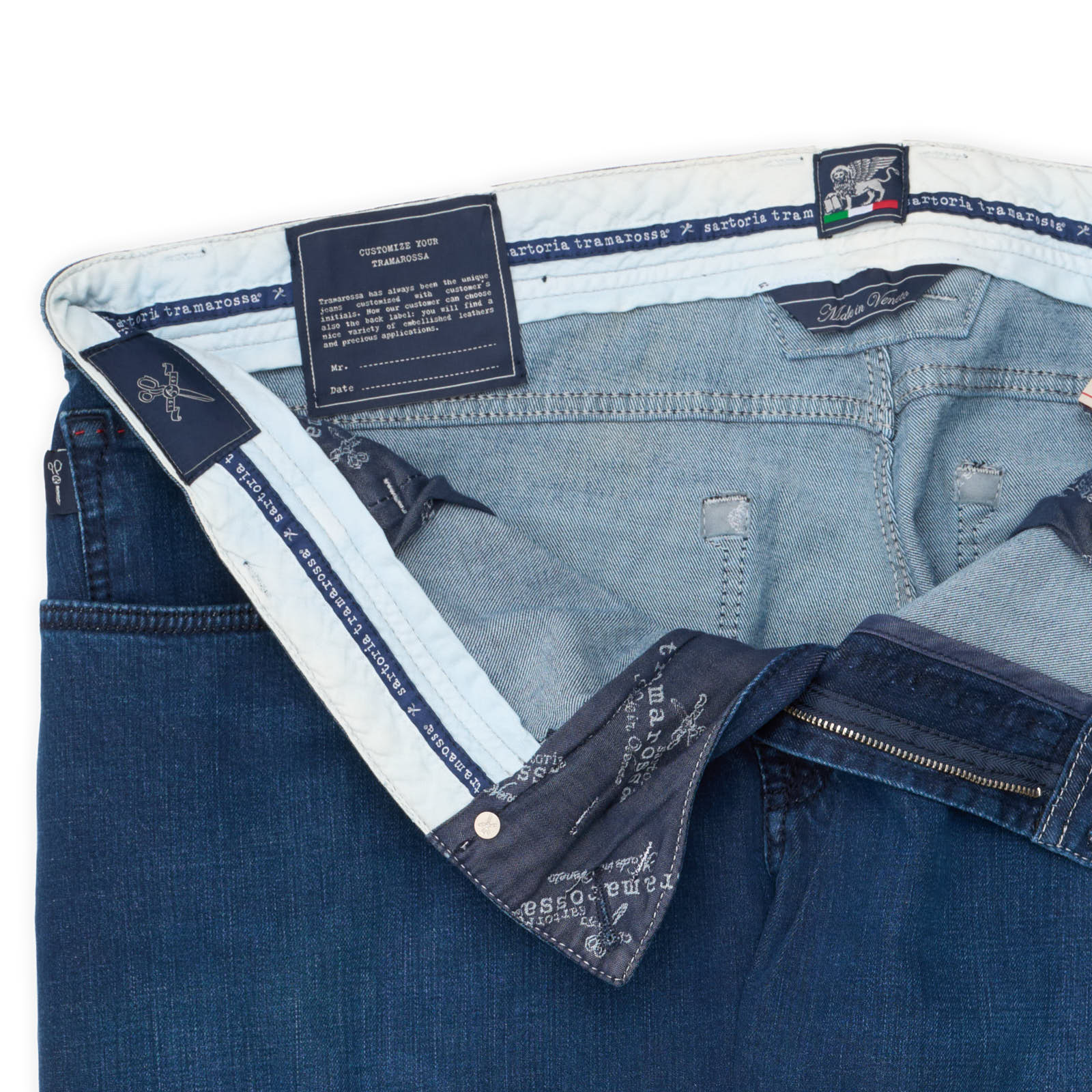 TRAMAROSSA Michelangelo Blue Cotton Stertch Slim Fit Jeans Pants NEW