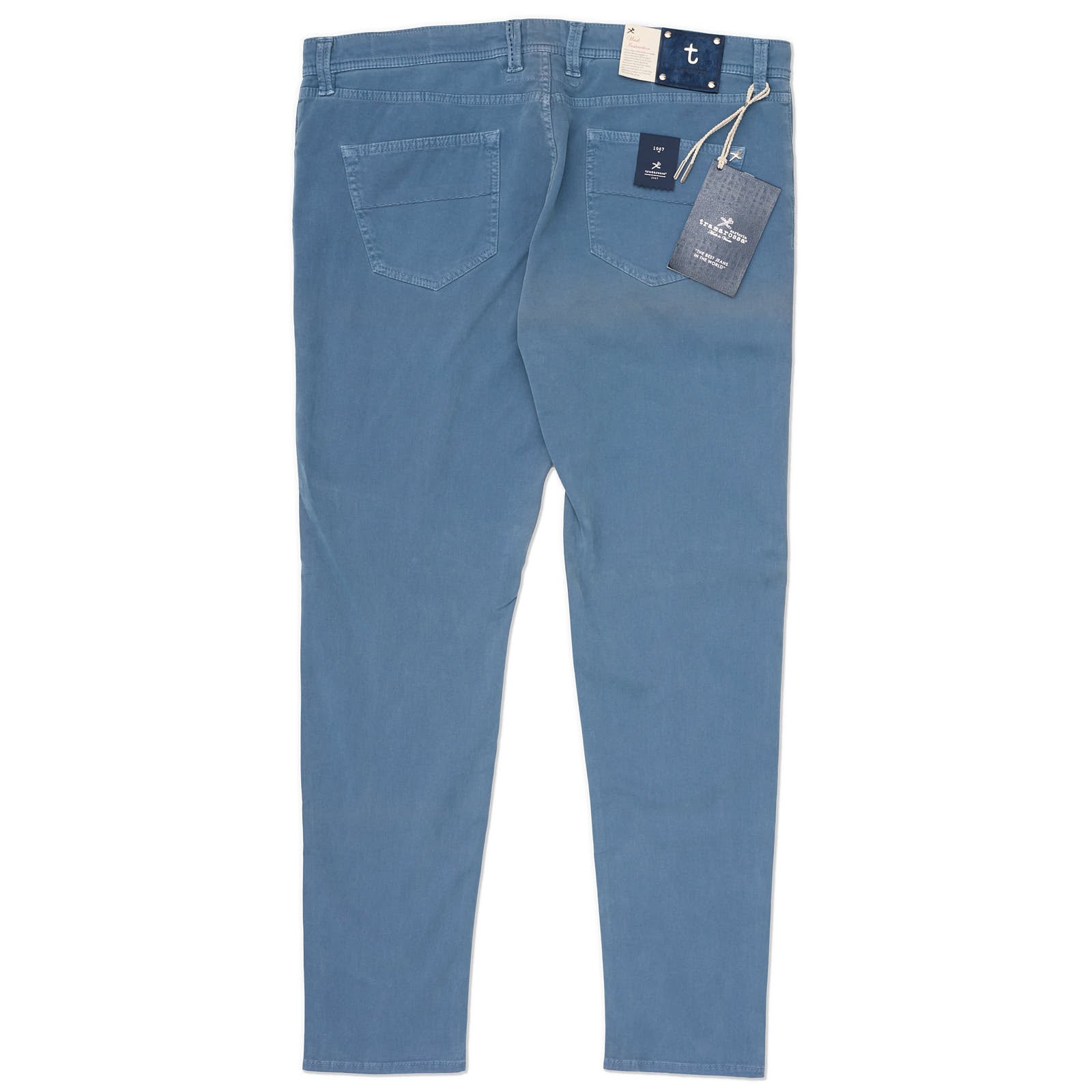 TRAMAROSSA "Leonardo" Washed Blue Cotton Stretch Slim Fit Jeans NEW US 42