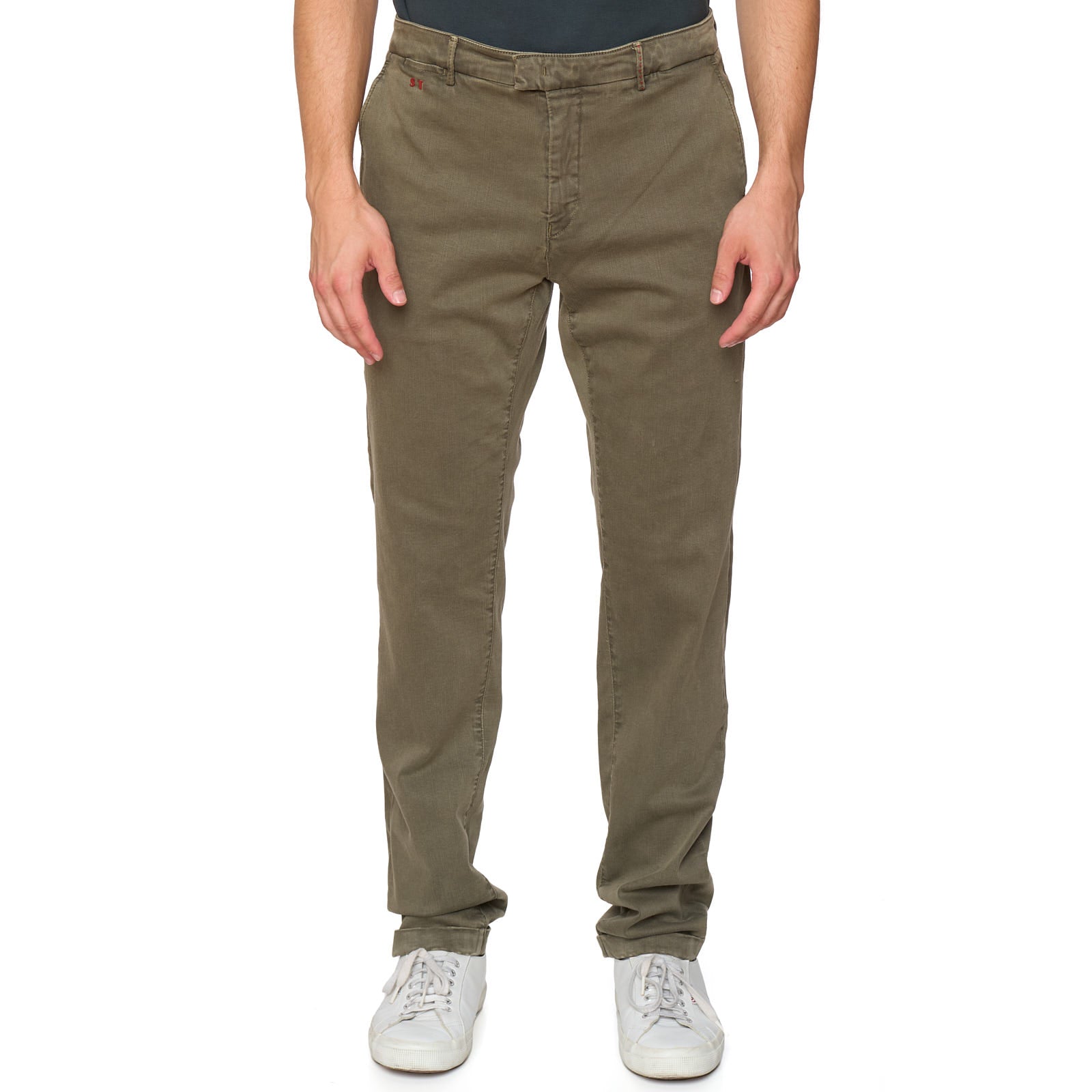 TRAMAROSSA "Luis" Olive Green Slim Fit Stretch Cotton Jeans NEW