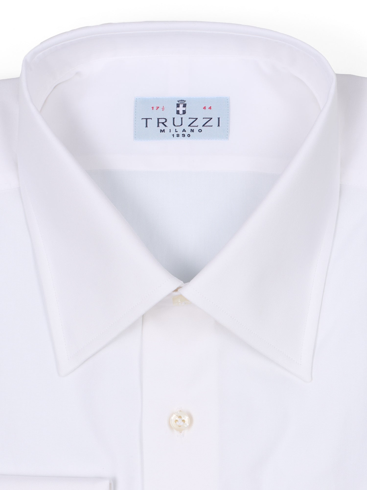 TRUZZI Milano White Micro Cotton French Cuff Dress Shirt