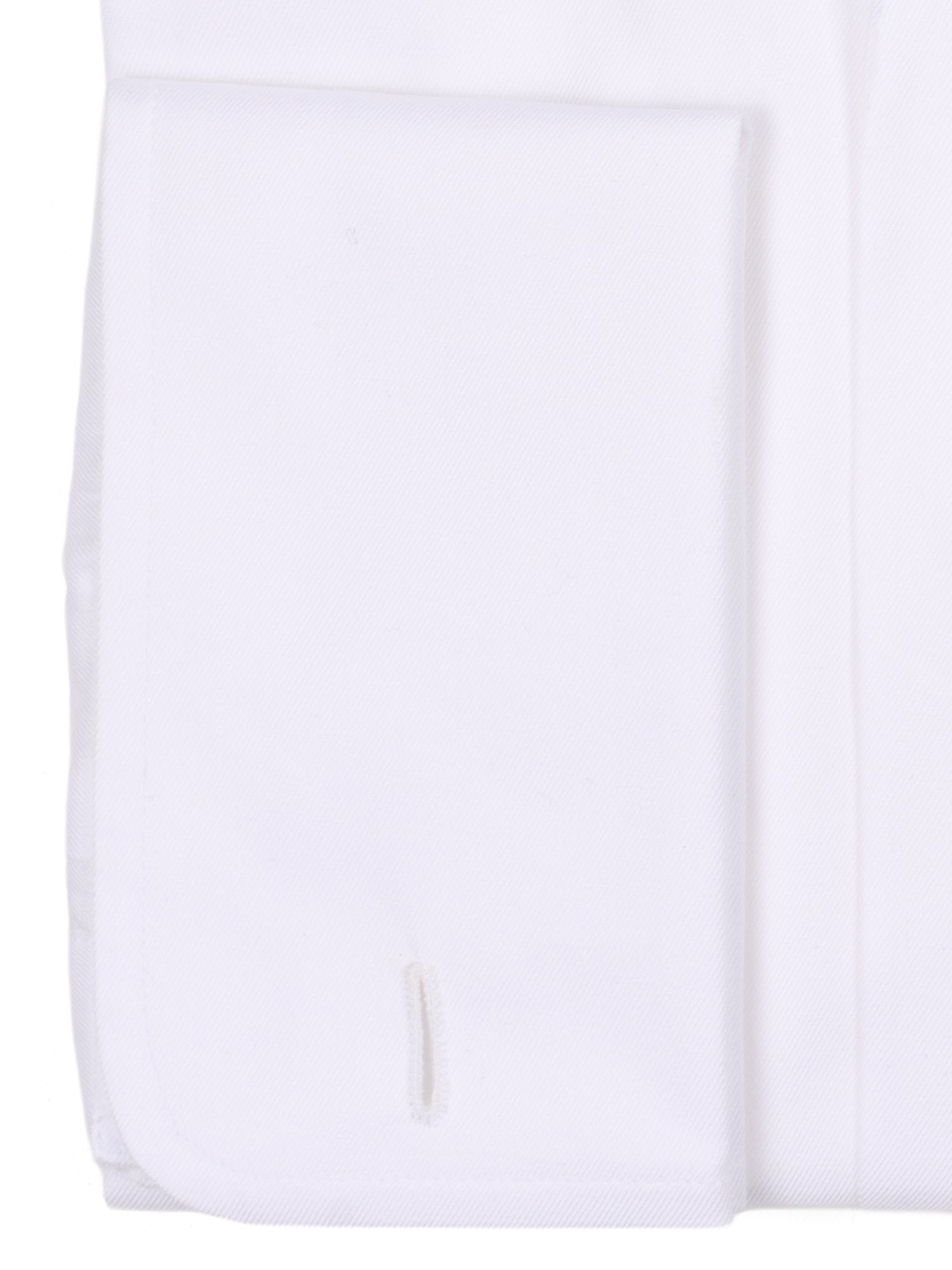 TRUZZI Milano White Twill Cotton French Cuff Dress Shirt