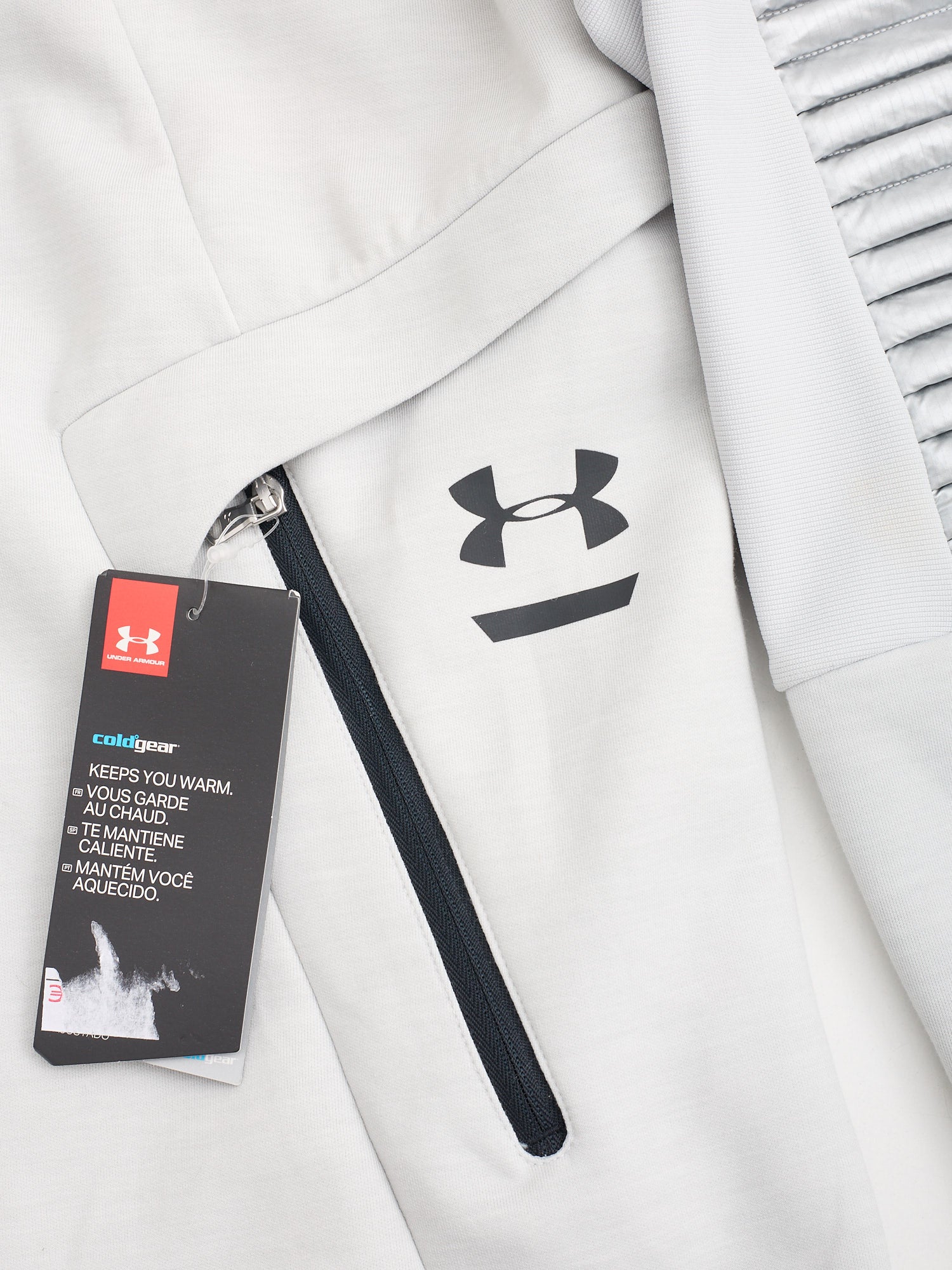 UNDER ARMOUR Coldgear Gray "Q4 Perpetual" Zip Hoodie Size L