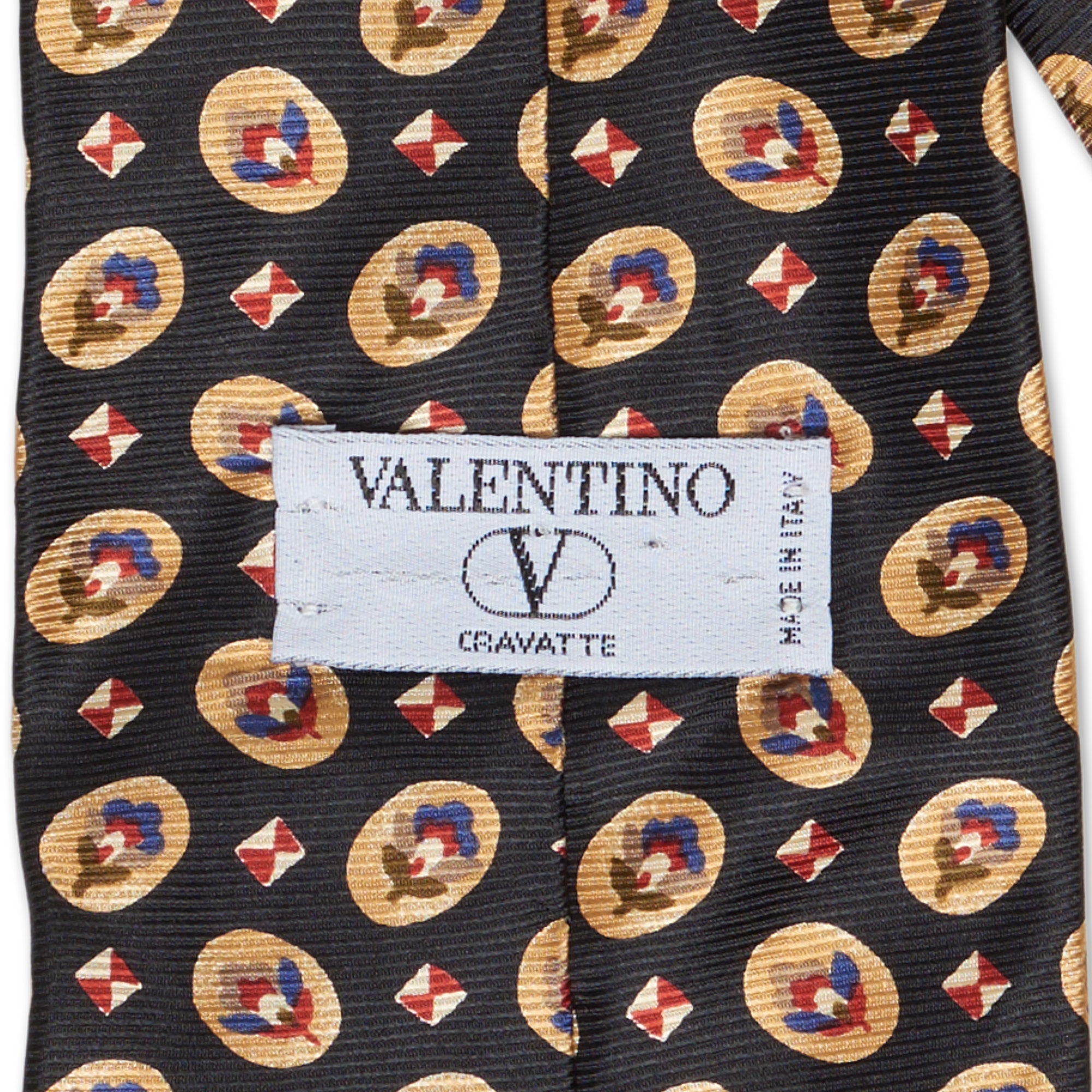 VALENTINO Black Medallion Design Silk Tie VALENTINO