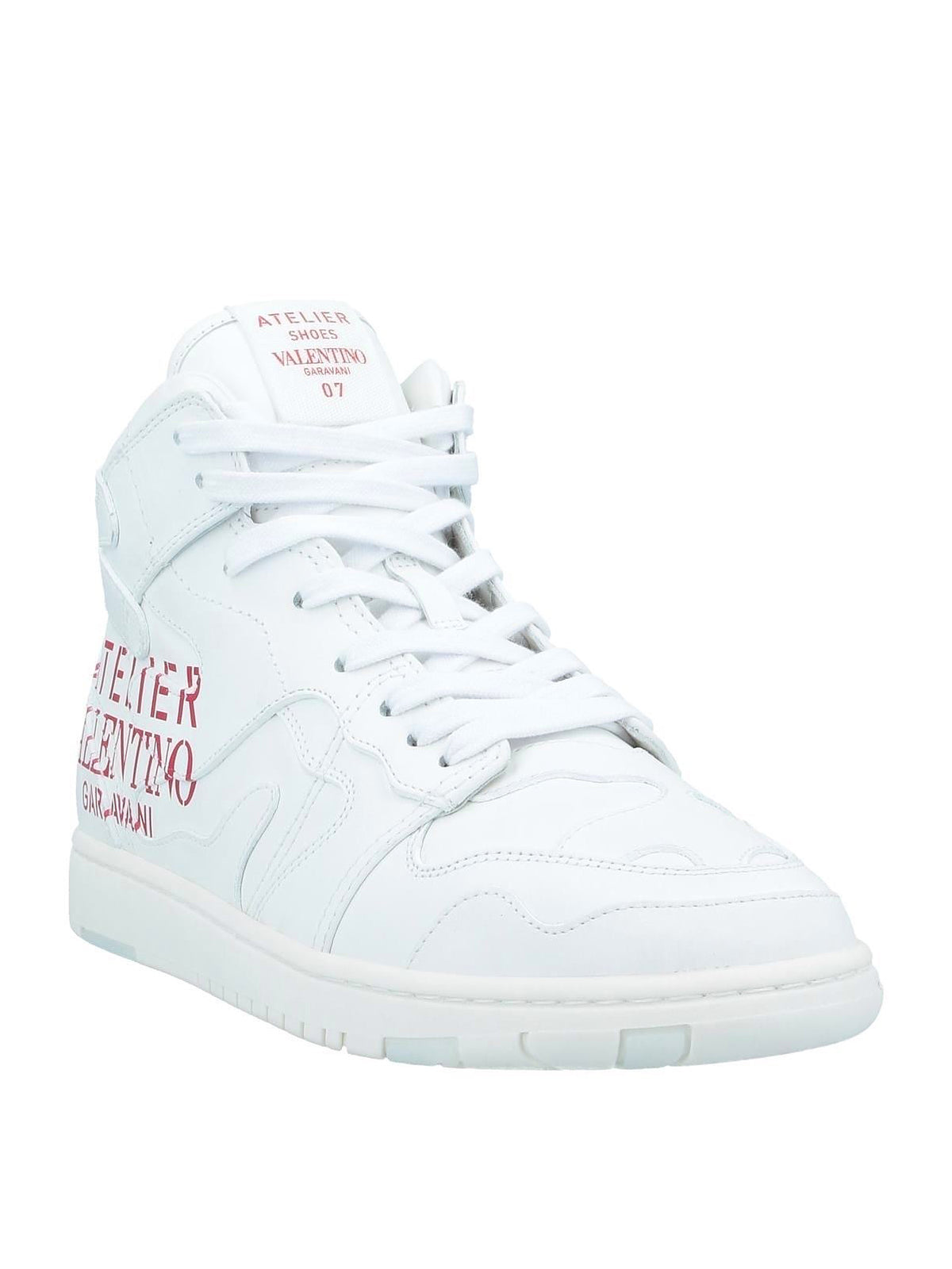 VALENTINO GARAVANI Atelier 07 White High Top Leather Sneaker Shoes