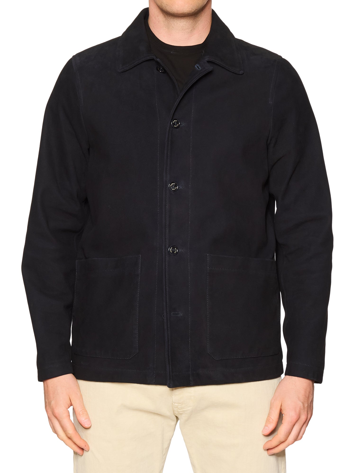 VALSTAR Milano Dark Blue Soft Suede Leather Lined Work Jacket NEW