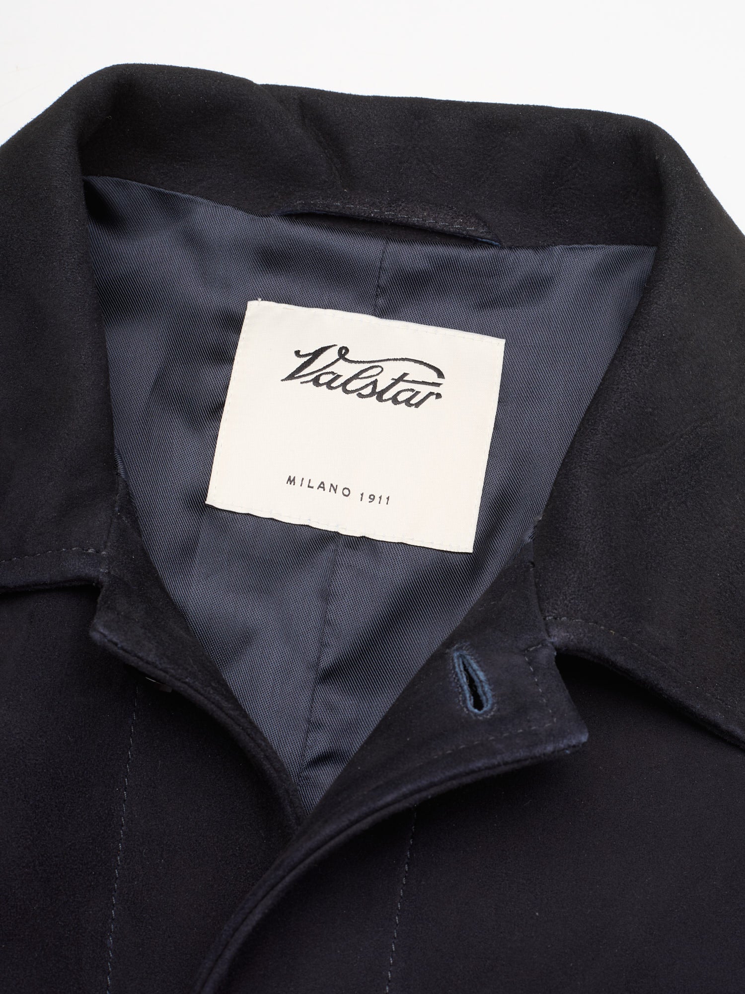 VALSTAR Milano Dark Blue Soft Suede Leather Lined Work Jacket NEW