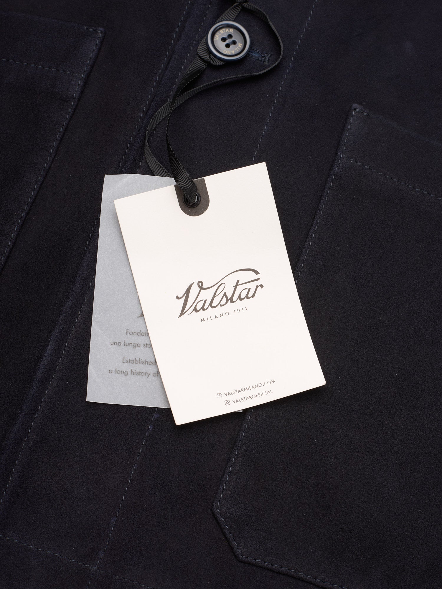 VALSTAR Milano Dark Blue Soft Suede Leather Lined Work Jacket NEW