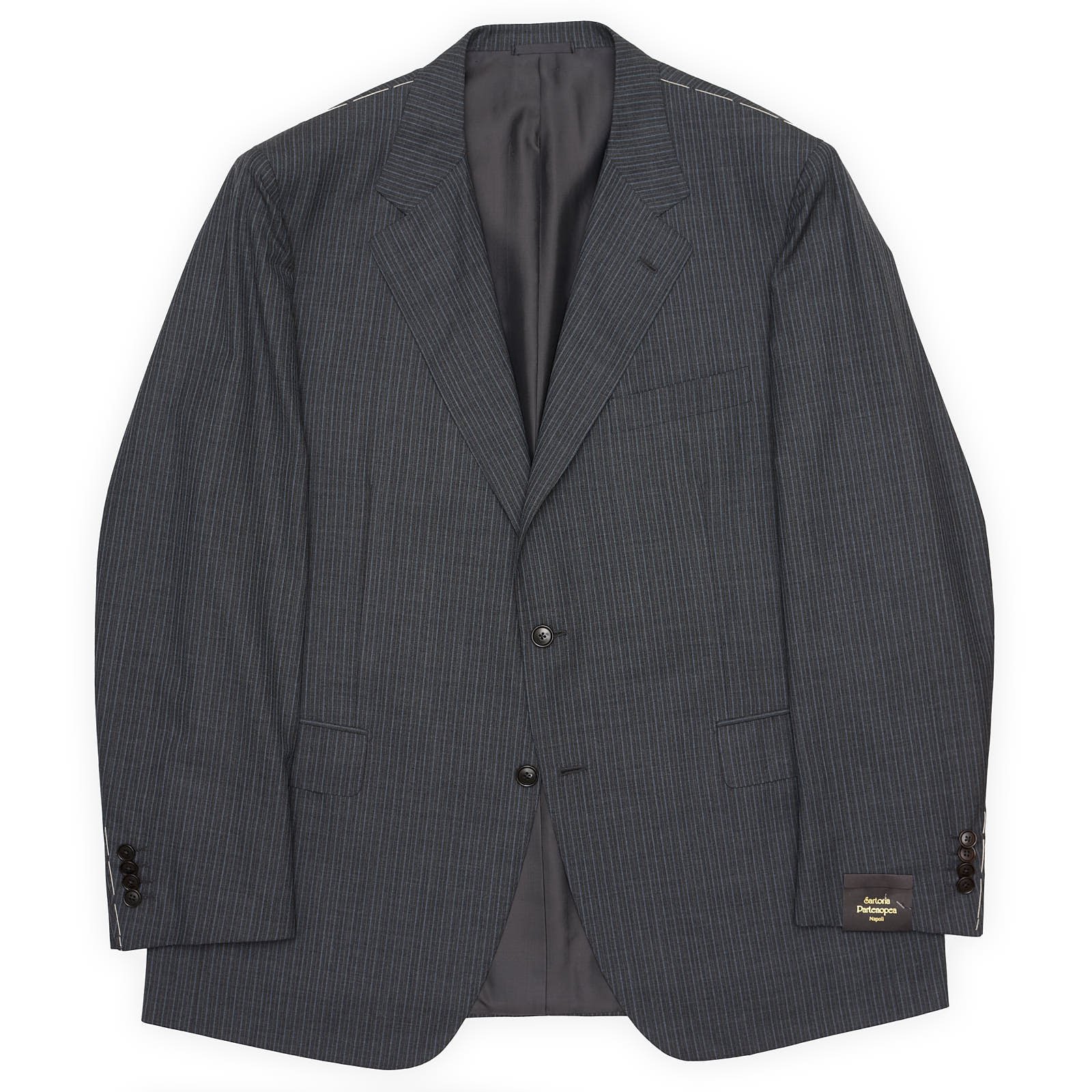 SARTORIA PARTENOPEA Gray Super 120's Handmade Suit EU 58 NEW US 46