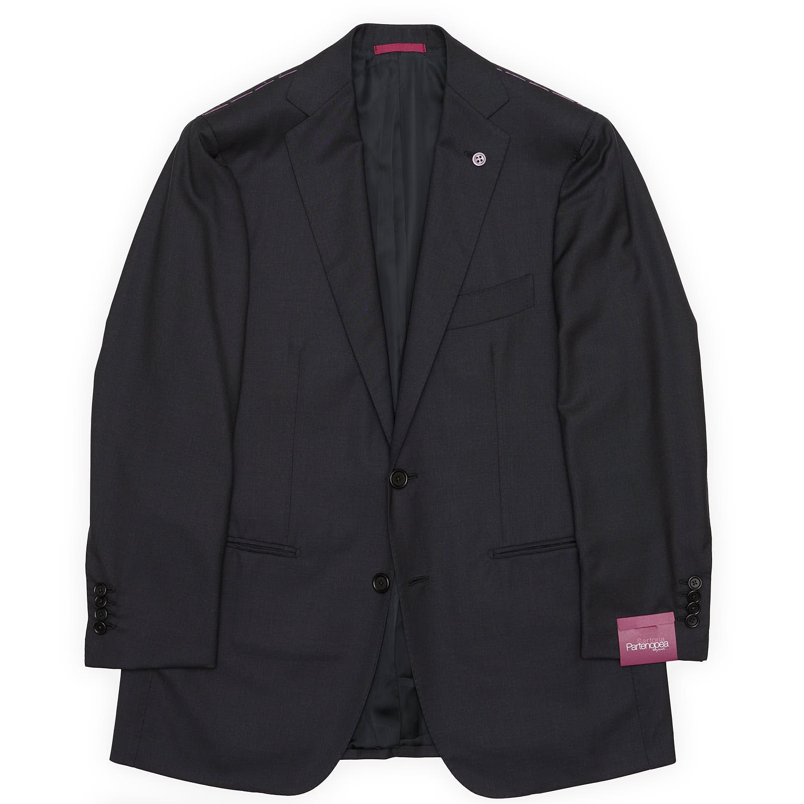 SARTORIA PARTENOPEA for Vannucci Wool 160's Handmade Suit EU 46 US 36 Short