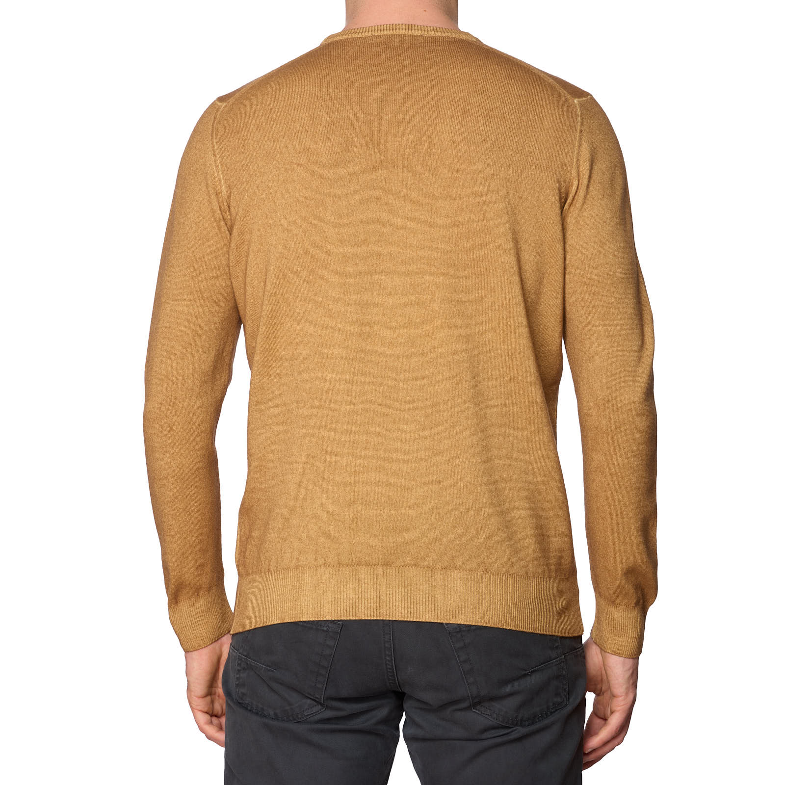 VANNUCCI Light Brown Cashmere Knit Crewneck Sweater EU 50 NEW US M