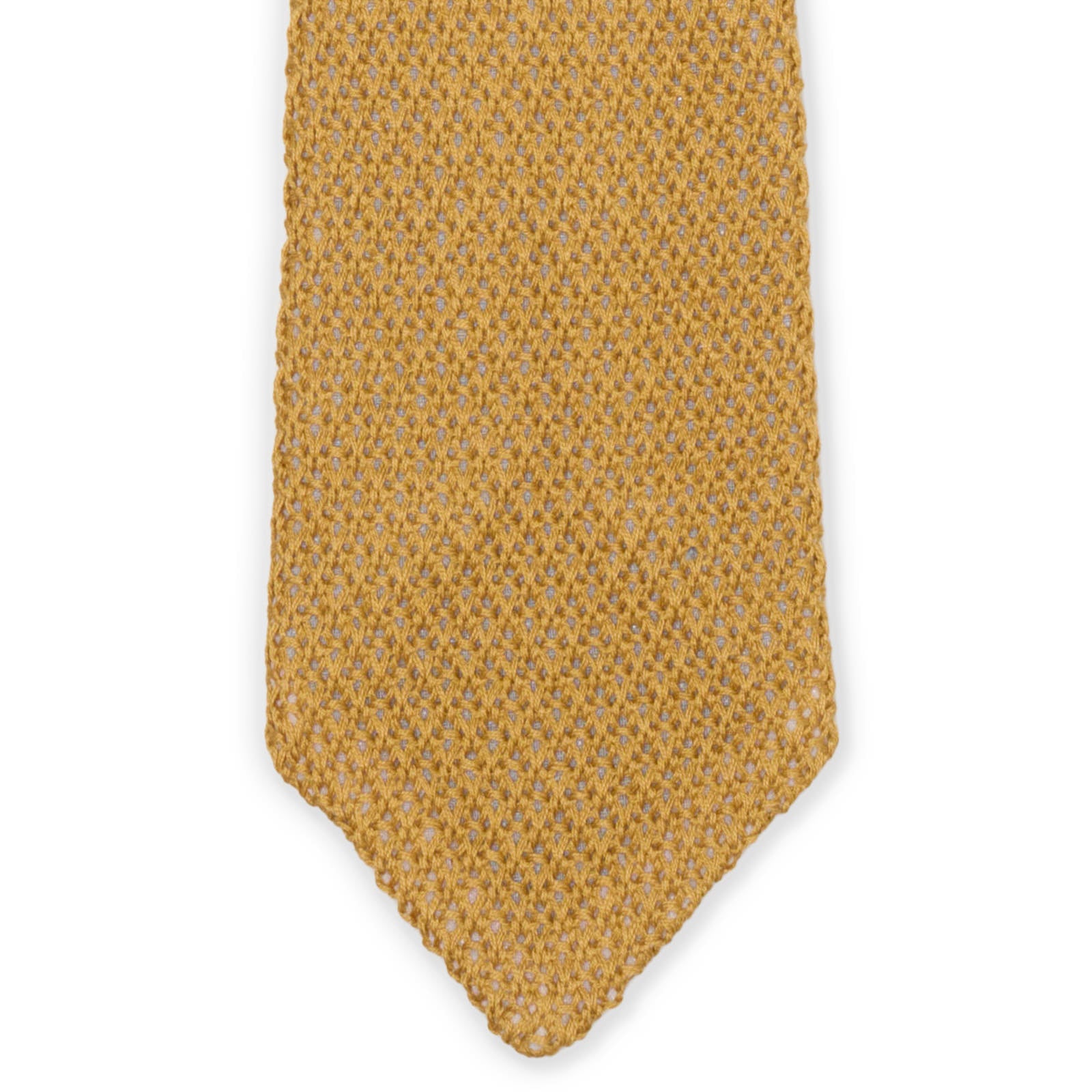 VANNUCCI MILANO Gold Knitted Cotton Tie NEW