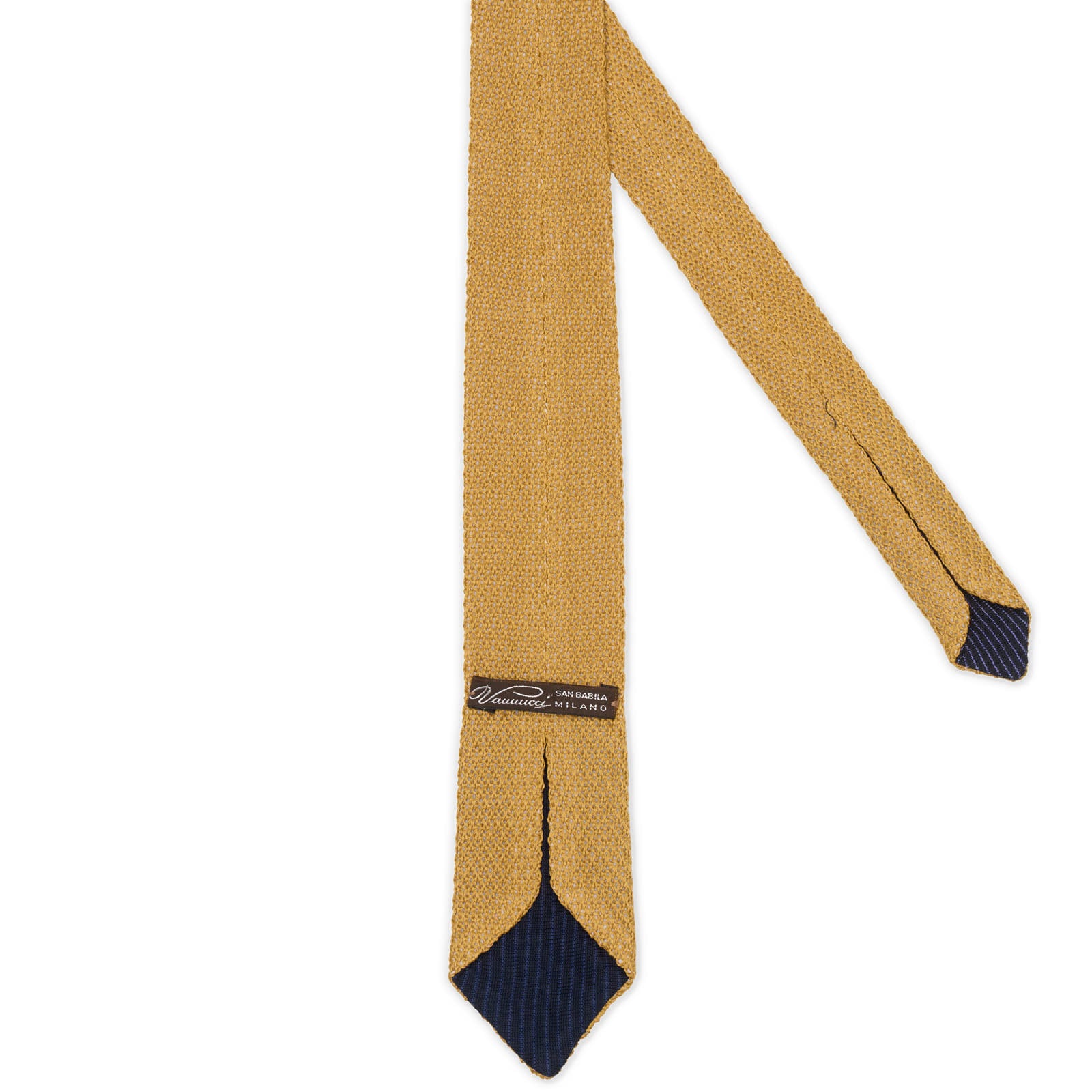 VANNUCCI MILANO Gold Knitted Cotton Tie NEW