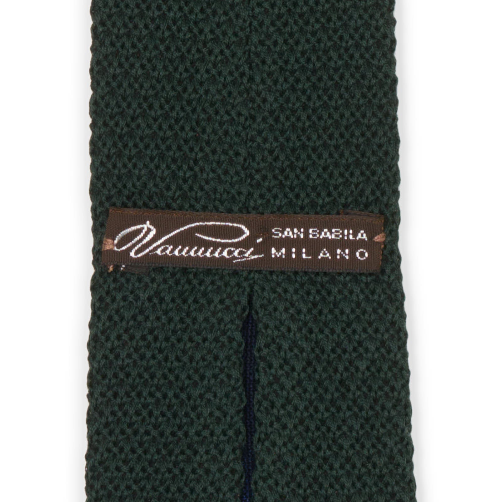 VANNUCCI MILANO Dark Green Cotton Knit Tie NEW
