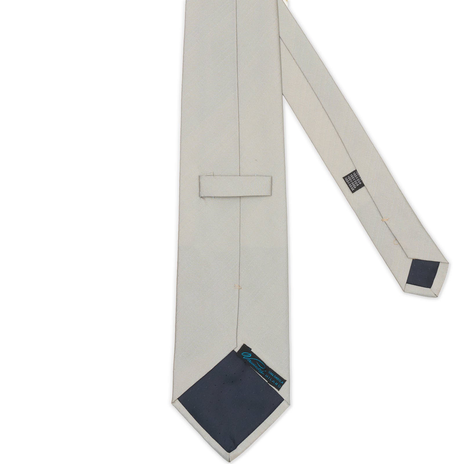 VANNUCCI MILANO Gray Diagonal Striped Silk Tie NEW