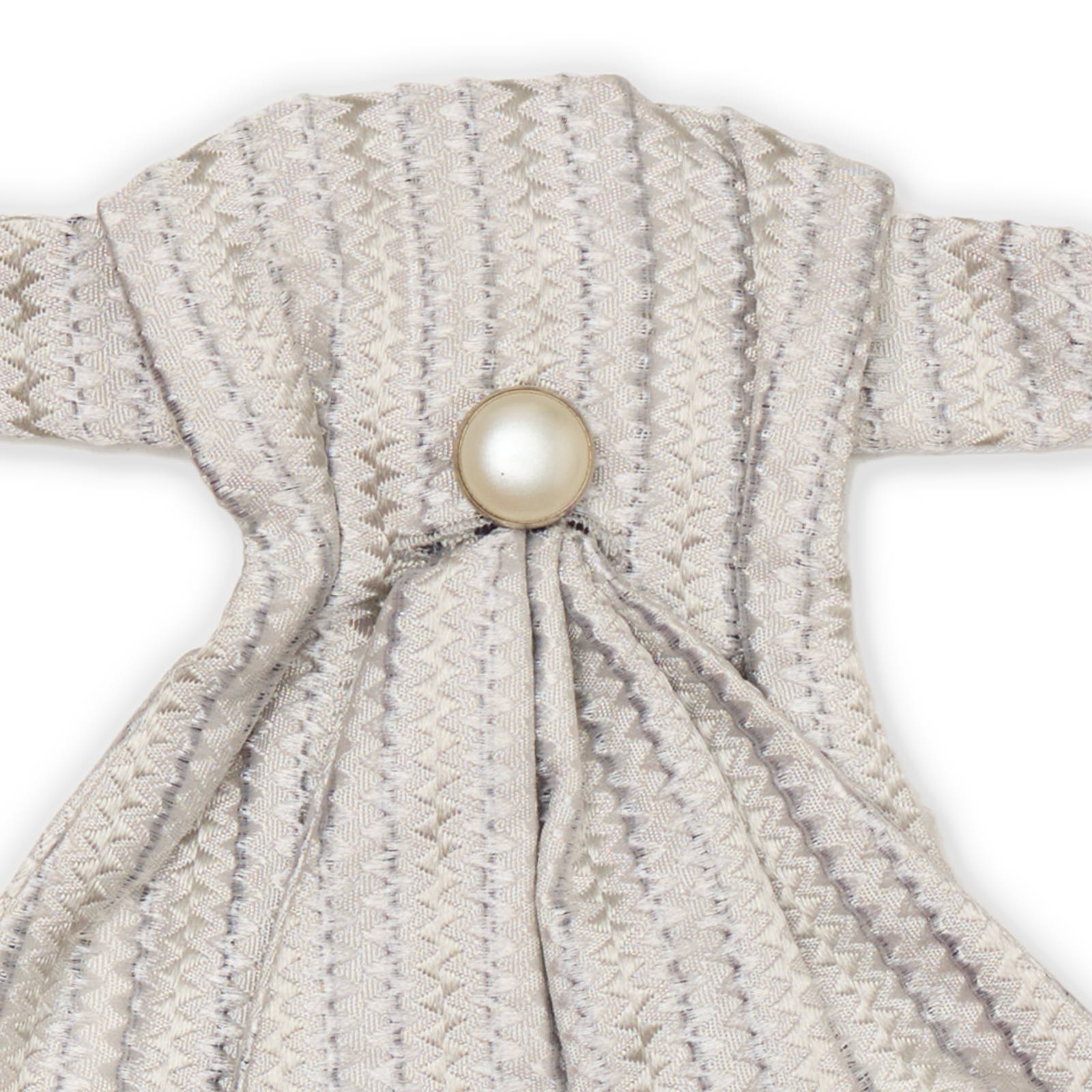 VANNUCCI MILANO Gray Geometric Silk Ascot Formal Tie Plastron NEW