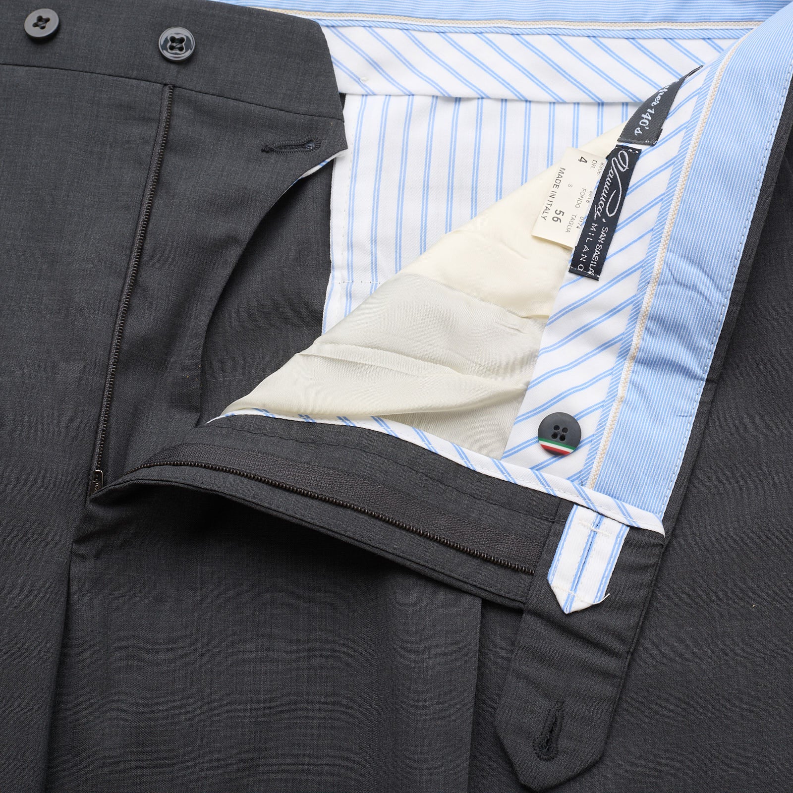 VANNUCCI MILANO Medium Gray Super 140'S Dress Pants US 40 NEW EU 56