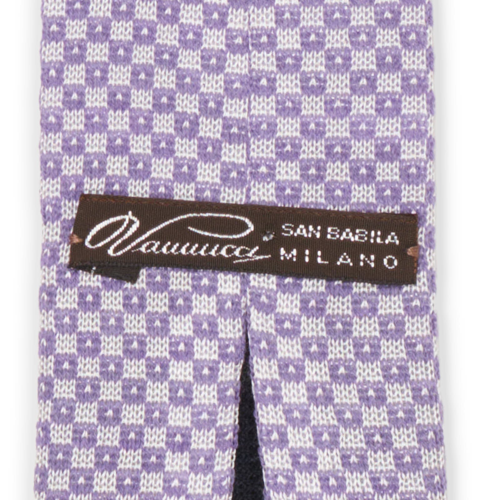 VANNUCCI MILANO Purple Checked Wool Knit Tie NEW