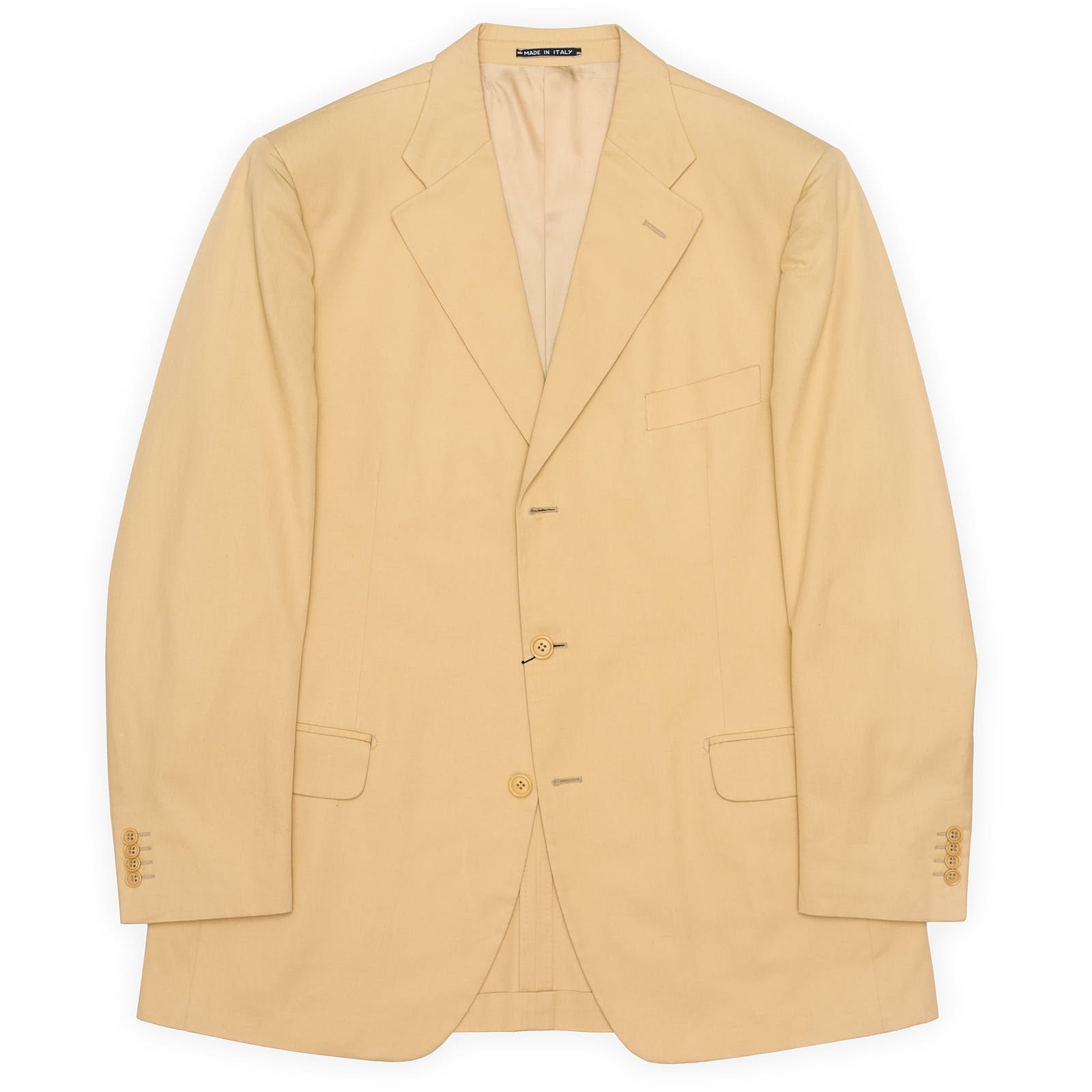 VANNUCCI Milano Beige Cotton Half Lined Jacket EU 56 NEW US 46