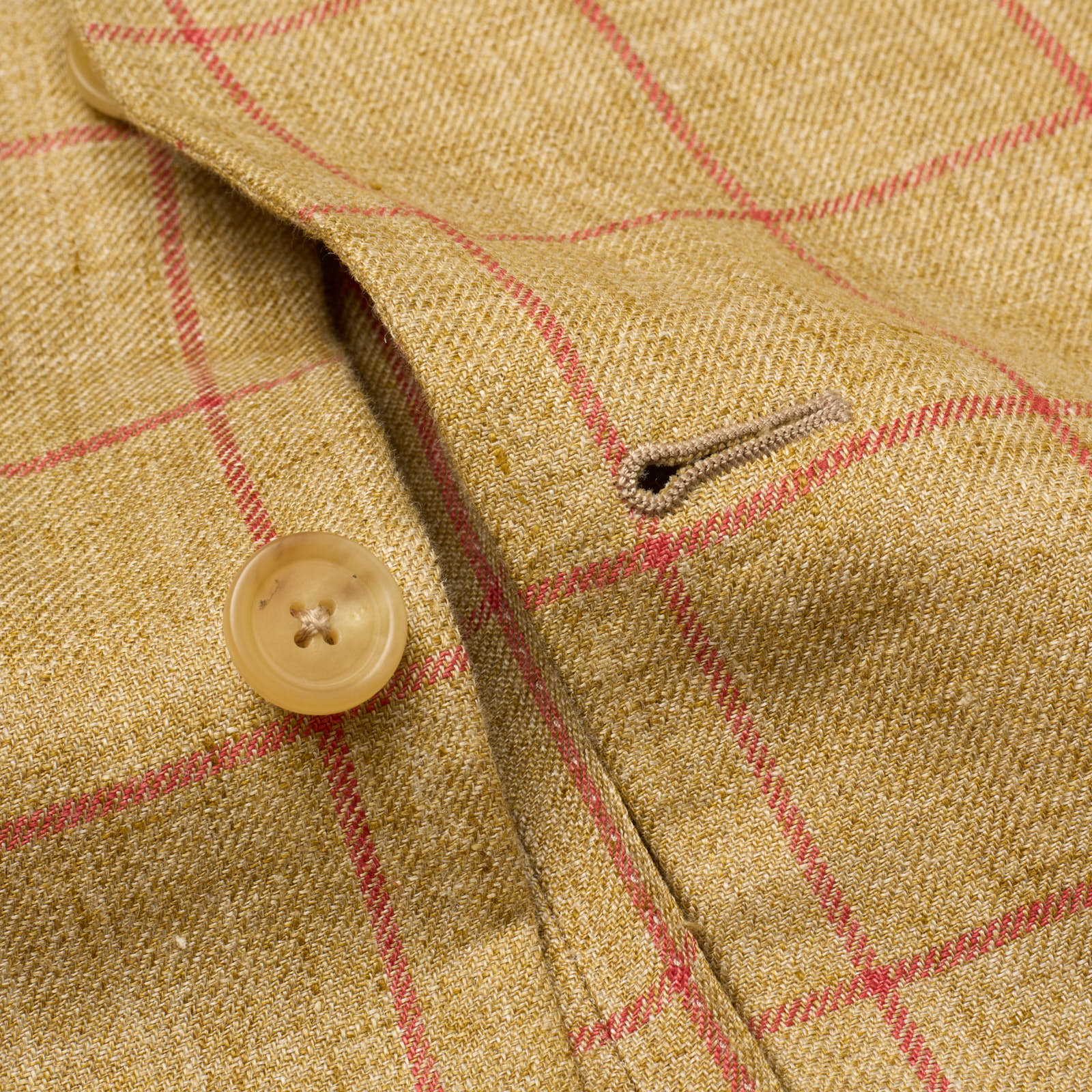 VANNUCCI Milano Beige Windowpane Linen Jacket EU 50 NEW US 40