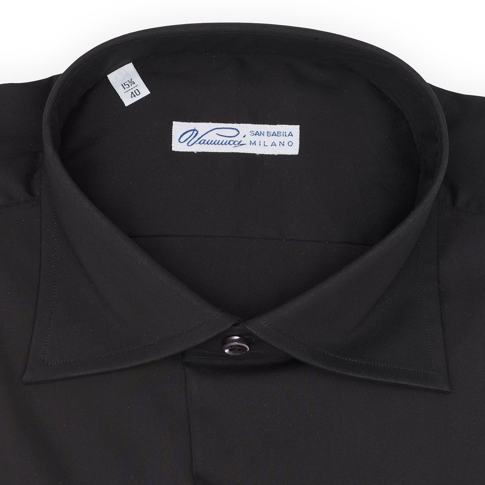 VANNUCCI Milano Black Stretch Dress Shirt EU 40 NEW US 15.75