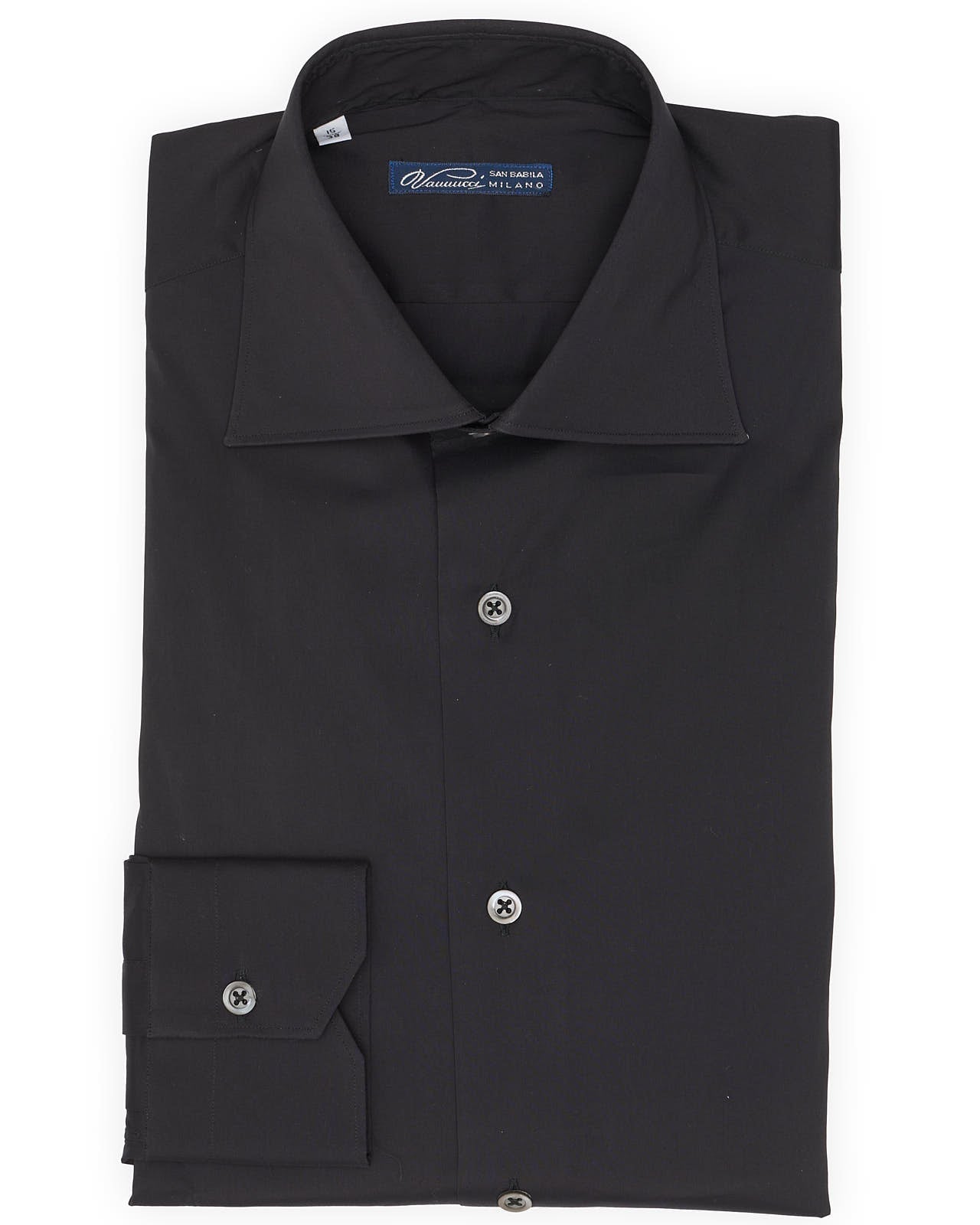 VANNUCCI Milano Black Stretch Dress Shirt NEW