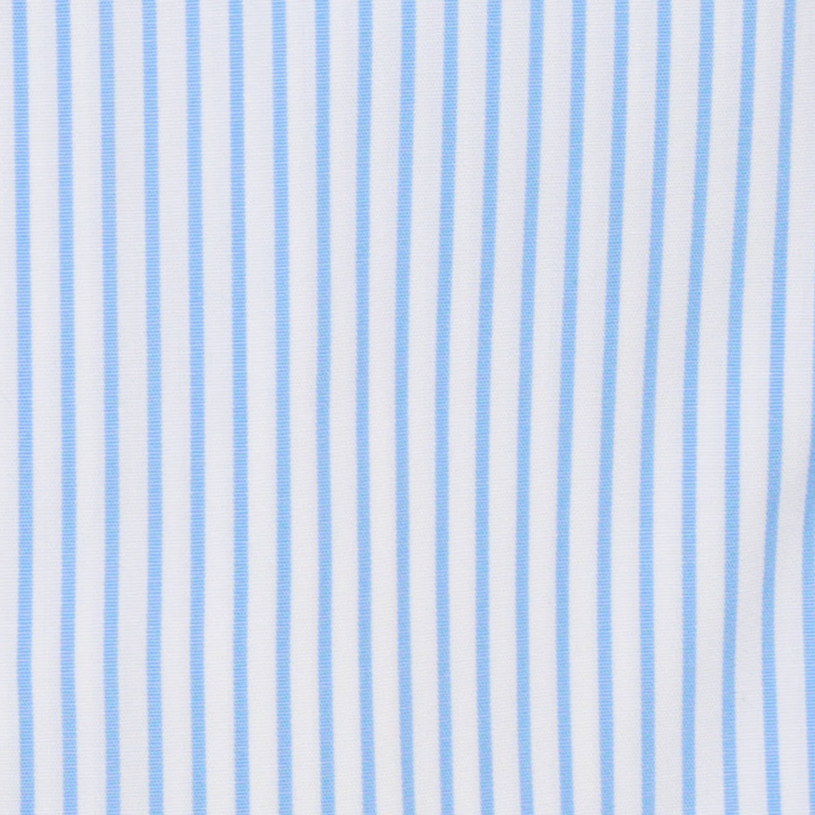 VANNUCCI Milano Blue-White Striped Cotton French Cuff Dress Shirt NEW