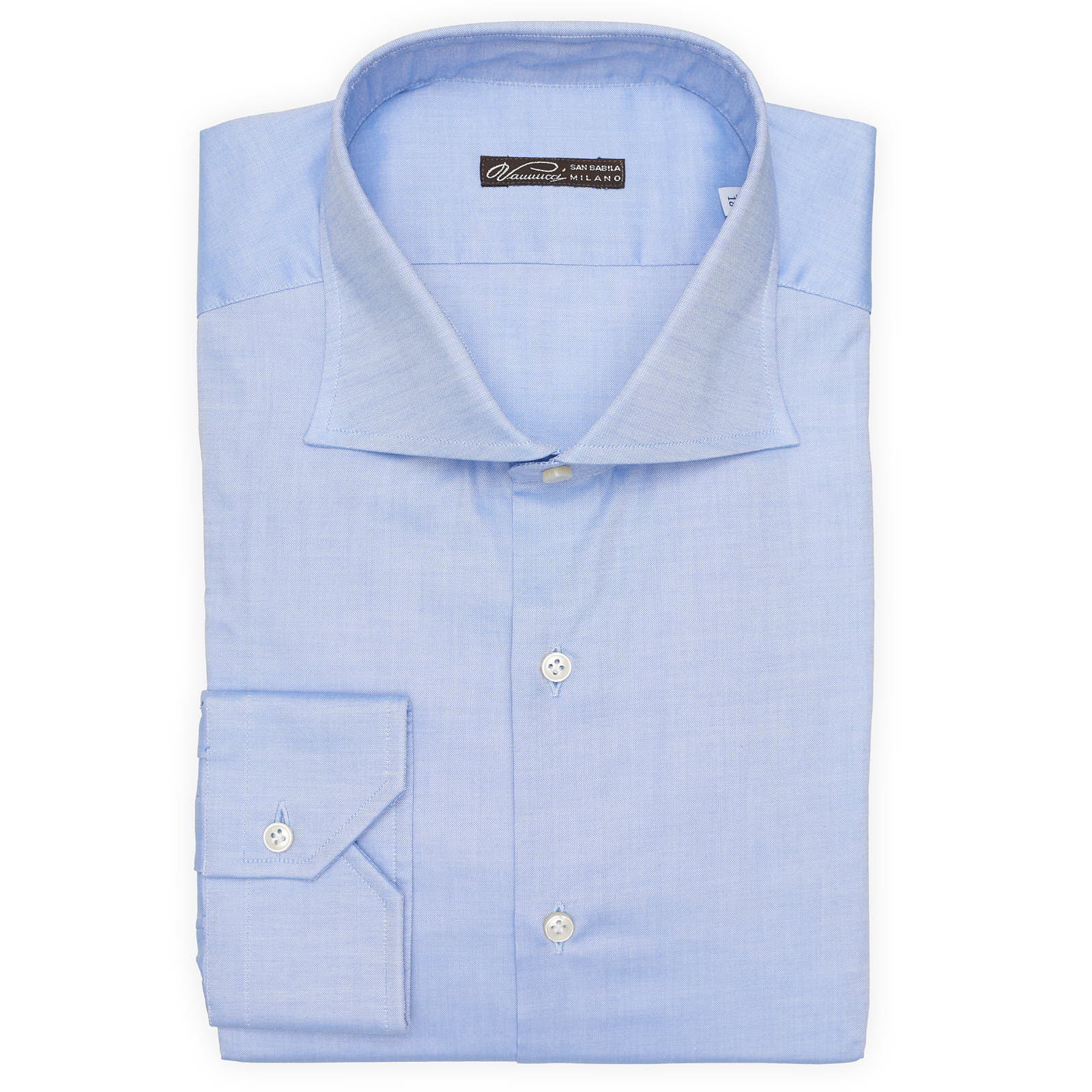 Vannucci Milano Blue Oxford Cotton Dress Shirt EU 45 New US 18
