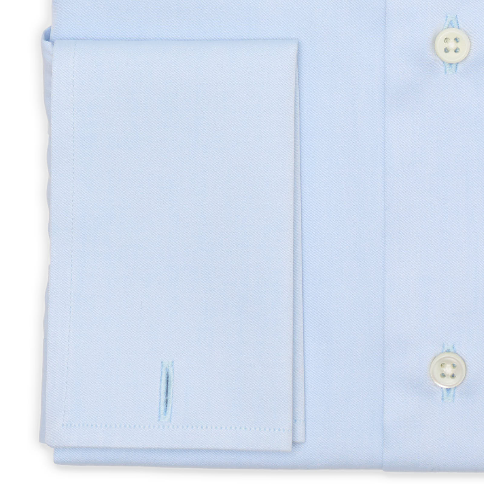 VANNUCCI Milano Blue Twill Cotton French Cuff Dress Shirt EU 37 NEW US 14.5