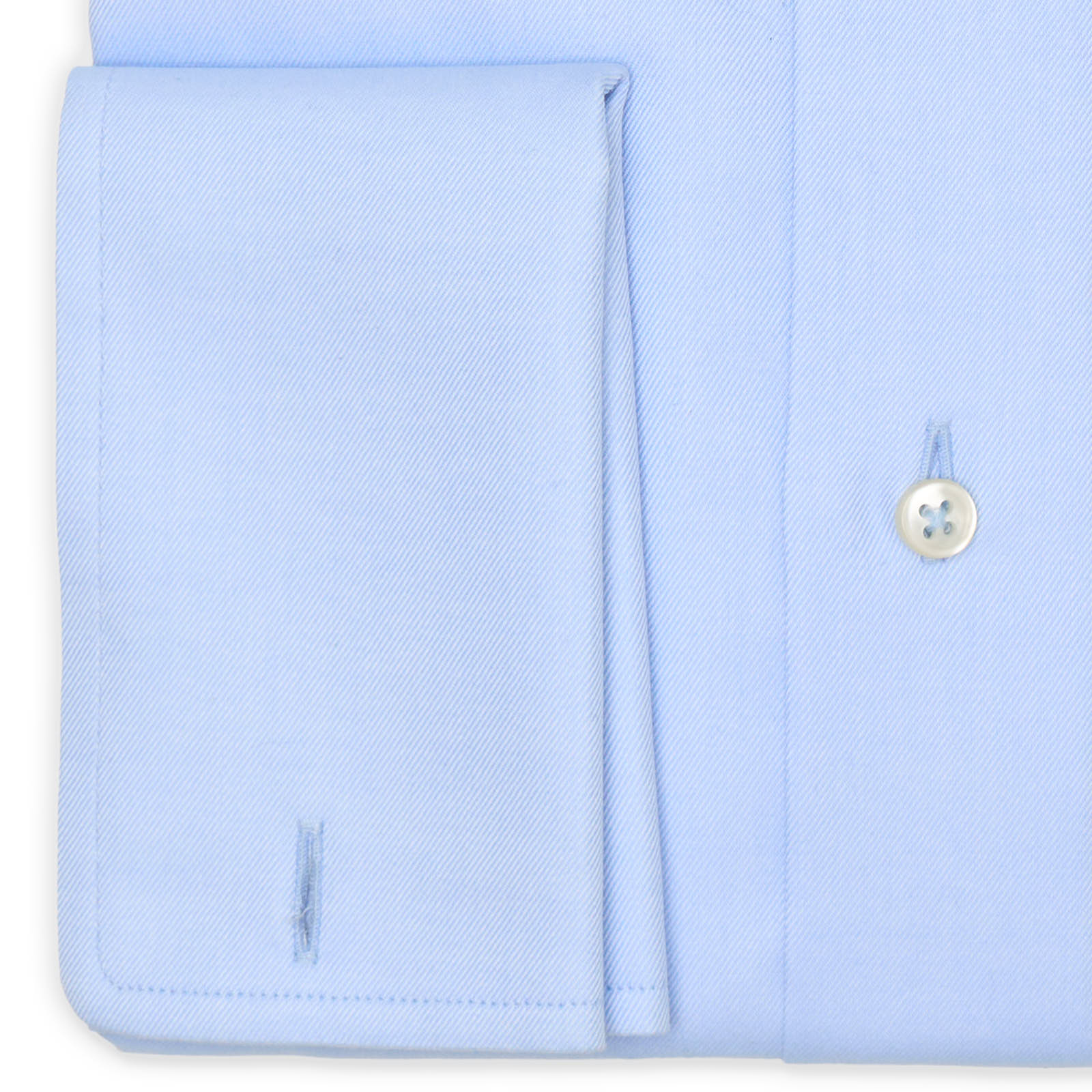 VANNUCCI Milano Blue Twill Cotton French Cuff Dress Shirt EU 39 NEW US 15.5