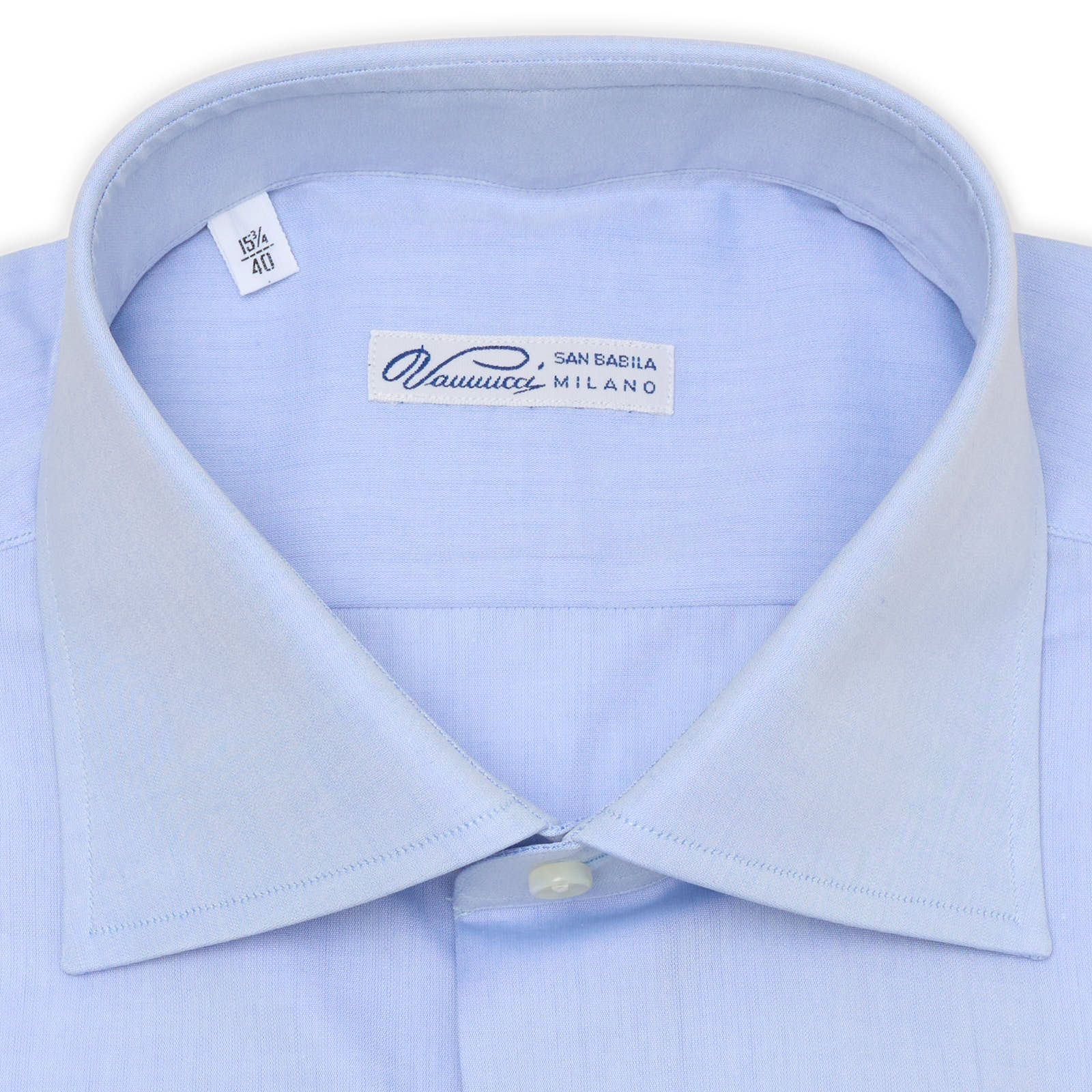 VANNUCCI Milano Blue Cotton French Cuff Dress Shirt EU 40 NEW US 15.75