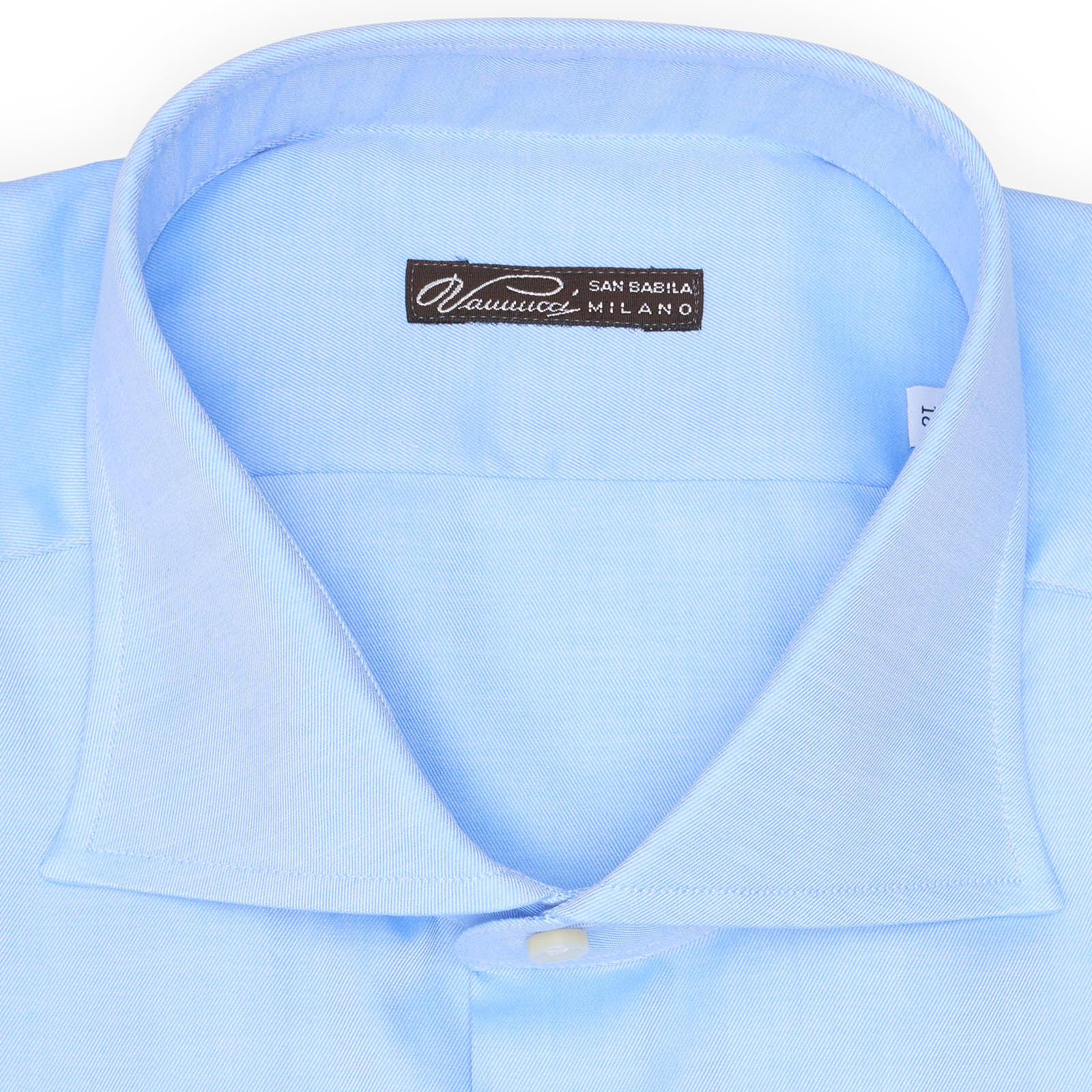 VANNUCCI Milano Blue Twill Cotton Dress Shirt EU 45 NEW US 18