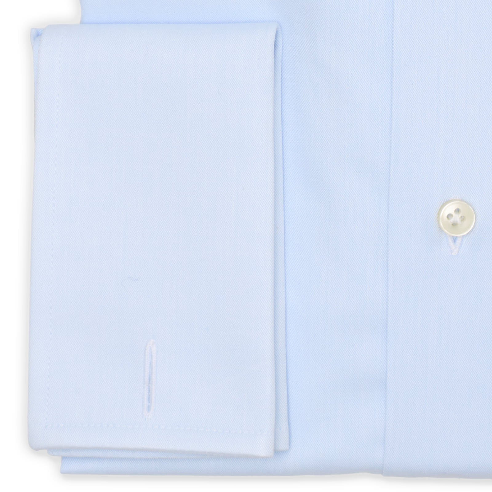 VANNUCCI Milano Light Blue Twill French Cuff Cotton Dress Shirt NEW