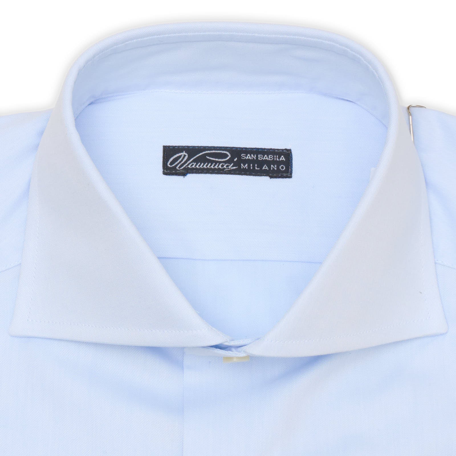 VANNUCCI Milano Light Blue Twill French Cuff Cotton Dress Shirt NEW