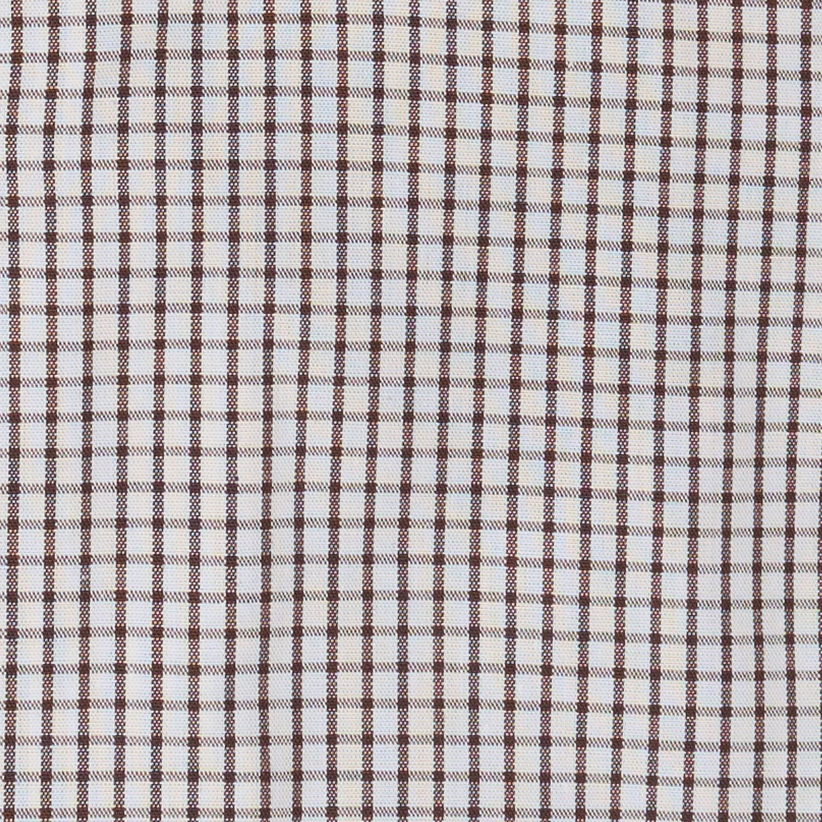 VANNUCCI Milano Brown Windowpane Check Cotton Dress Shirt EU 38 NEW US 15