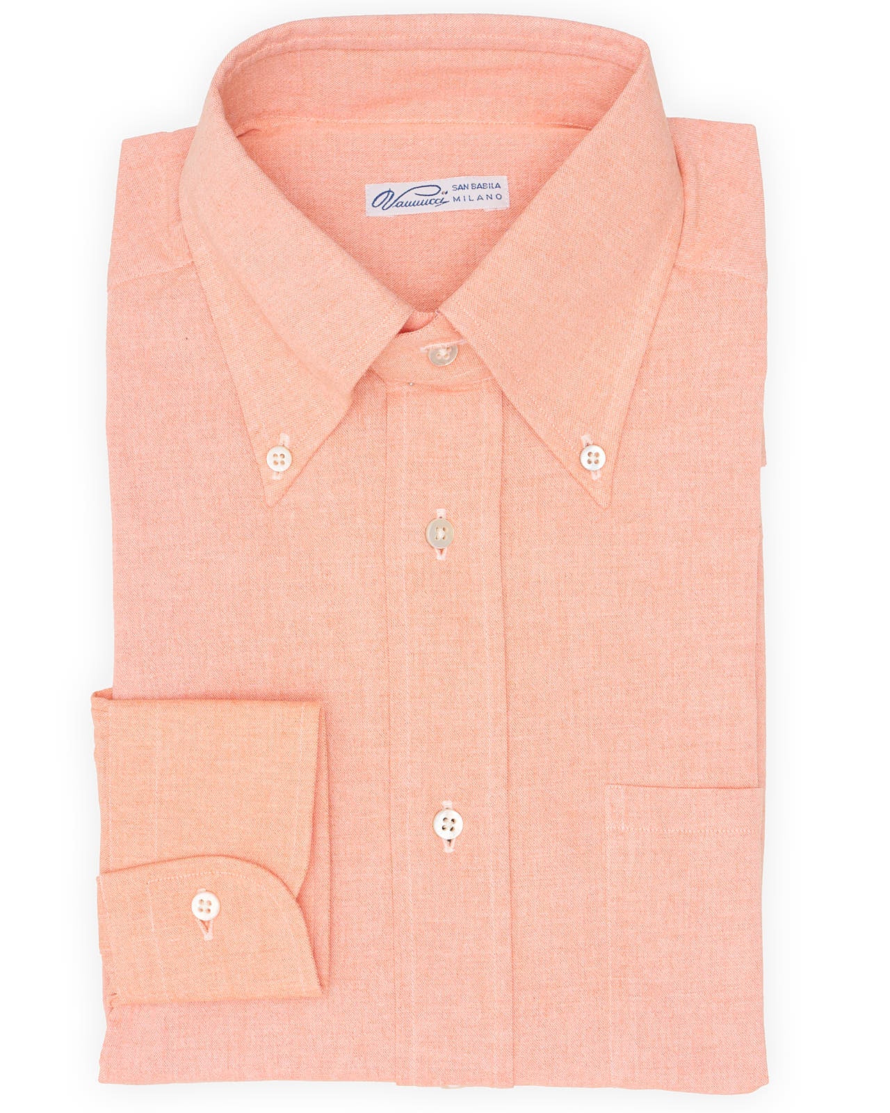 Vannucci Milano Coral Chambray Casual Shirt EU 39 New US 15.5