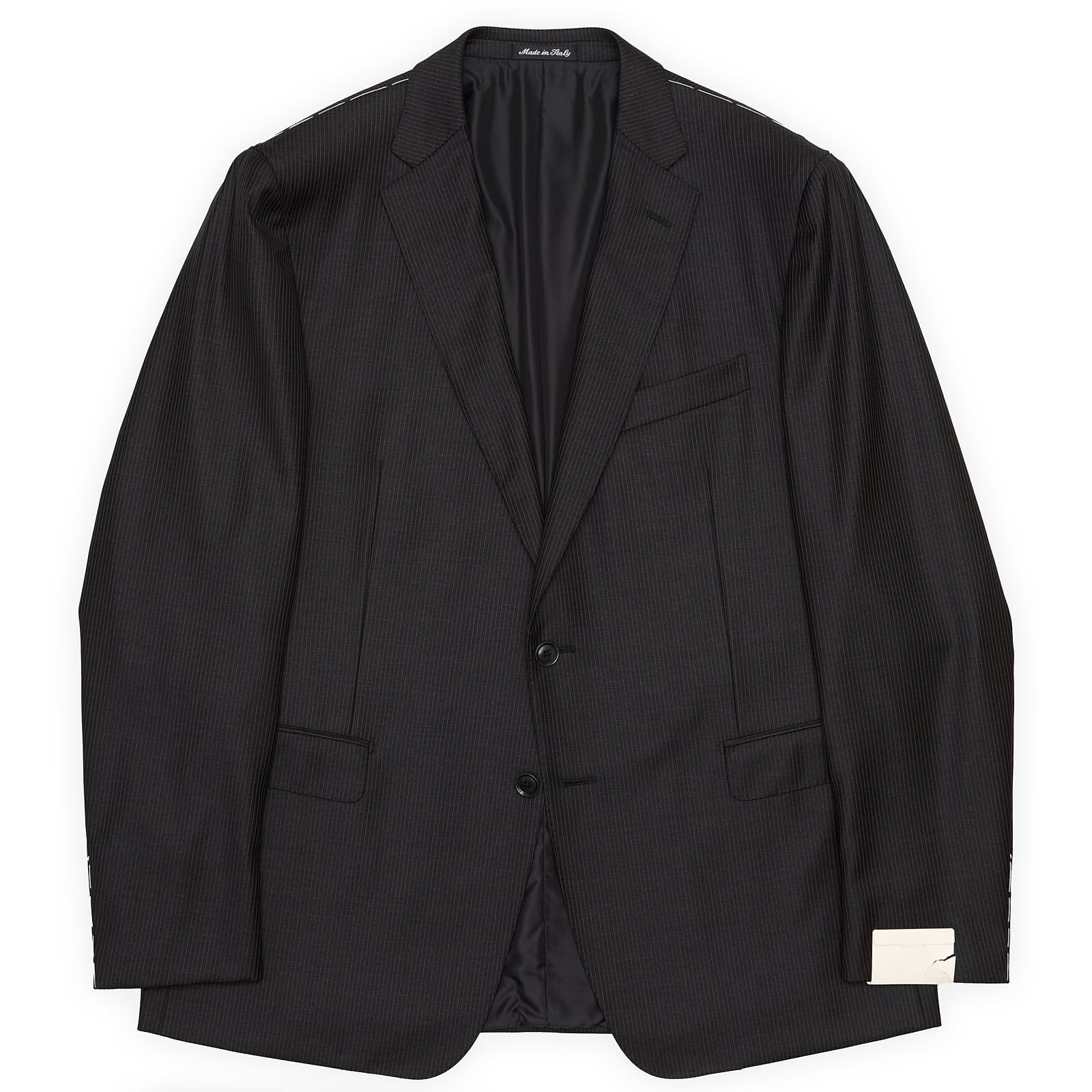 VANNUCCI Milano Dark Gray Striped Virgin Wool Super 150's Suit EU 56 NEW US 46