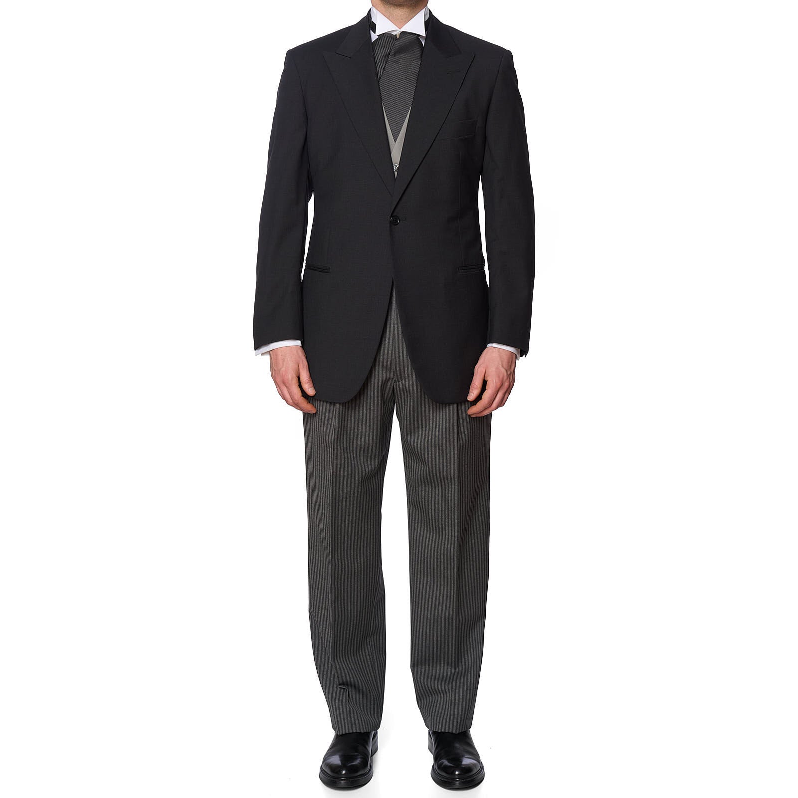 VANNUCCI Milano Dark Gray Wool Super 130's 3 Piece Suit EU 54 NEW US 44