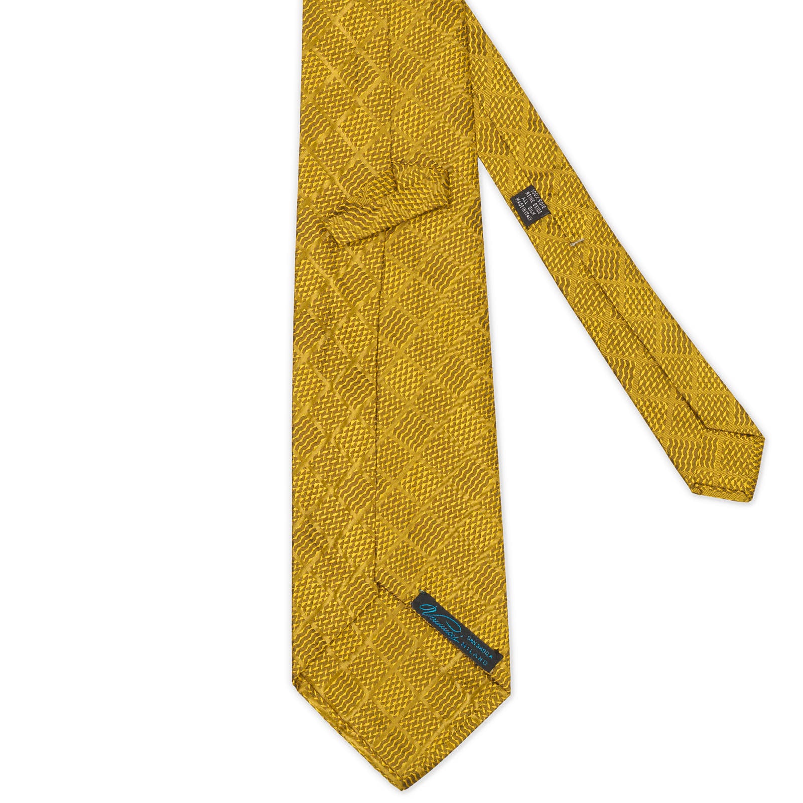 VANNUCCI Milano Golden Plaid Silk Tie NEW