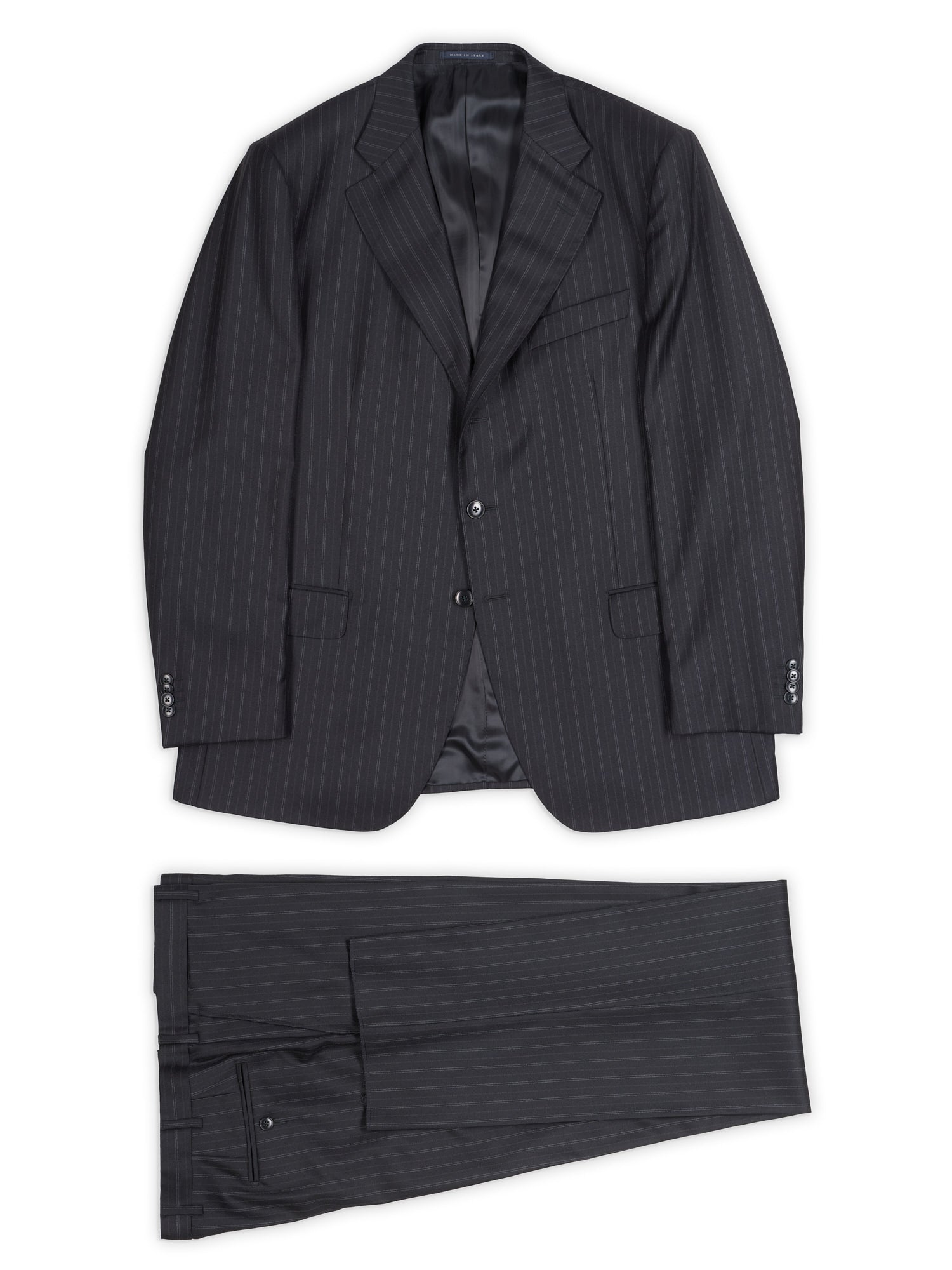 VANNUCCI Milano Gray Chalk Striped Loro Piana Virgin Wool Suit EU 56 NEW US 46